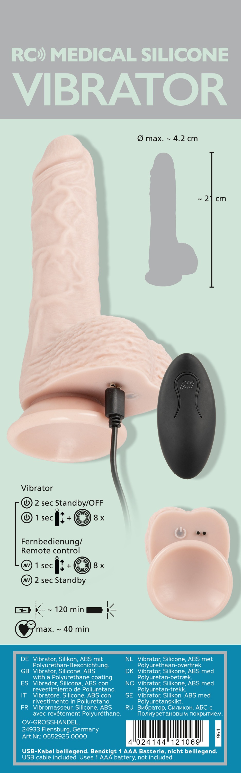 MEDICAL SILICONE Vibrator »Naturvibrator RC Medical Silicone Vibrator«