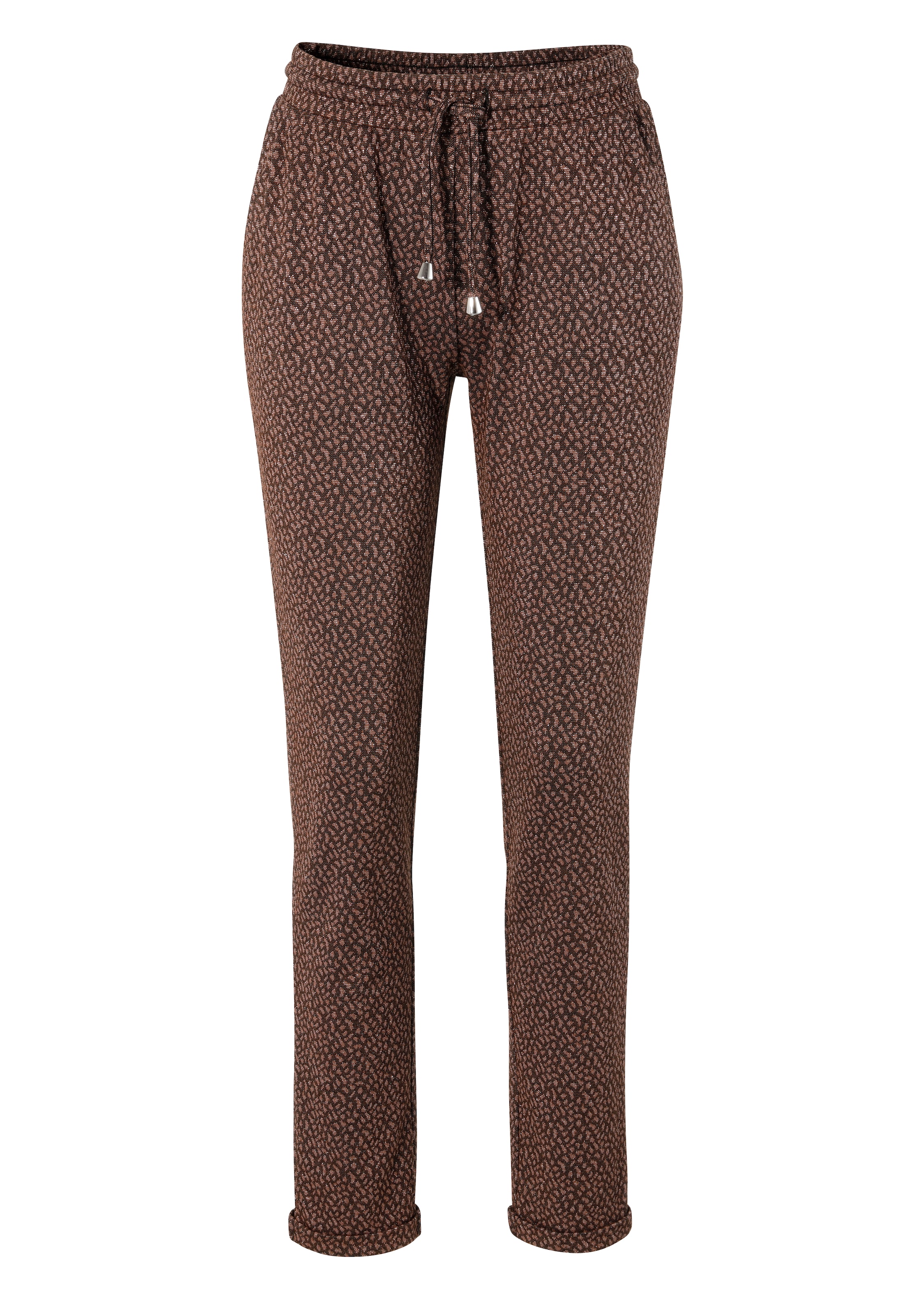 Aniston CASUAL Schlupfhose, mit Glitzerfäden verzierter Alloverdruck