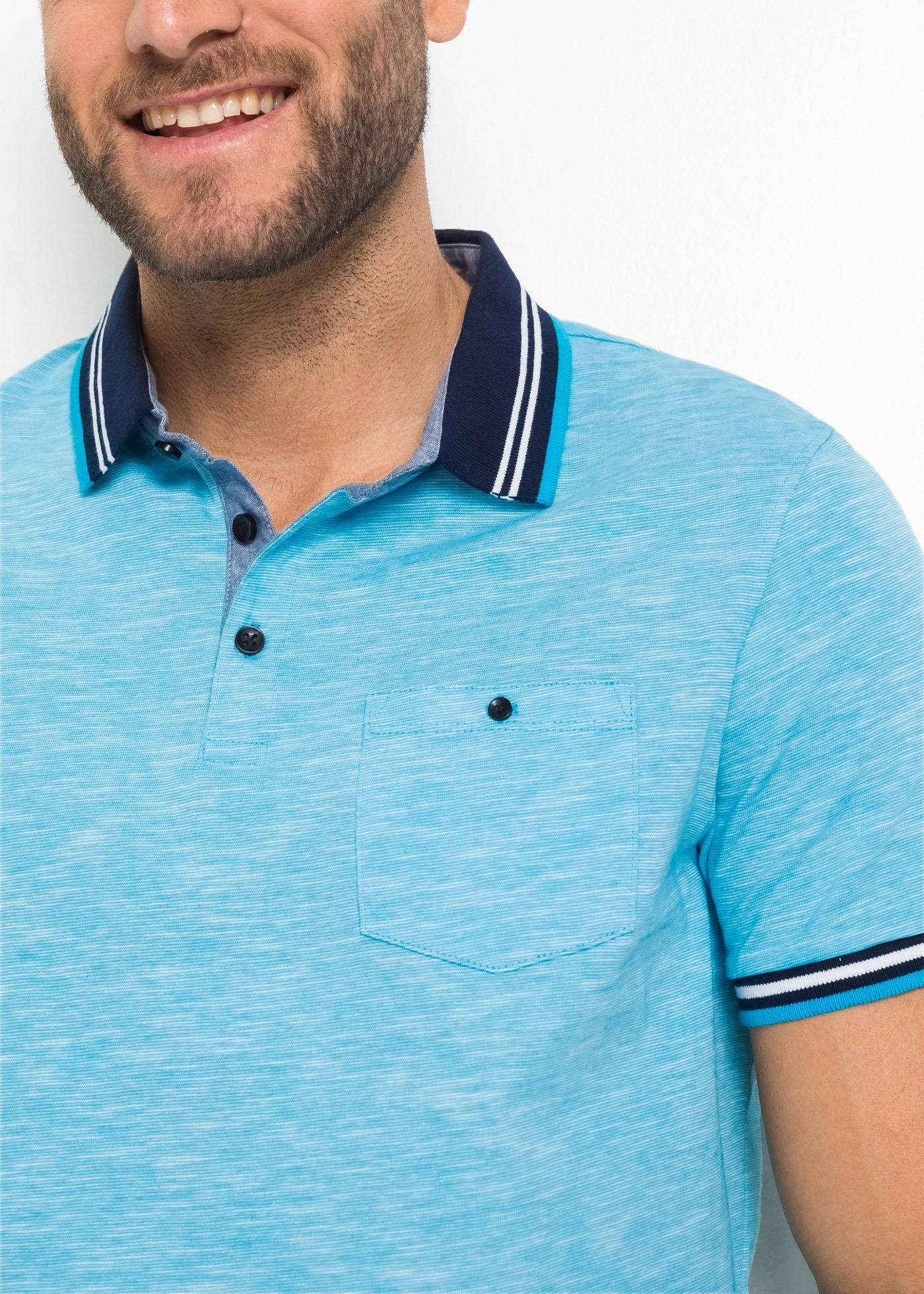 bonprix Poloshirt Regular fit, Kurzarm-Design, aus Baumwolle, mit Polokragen