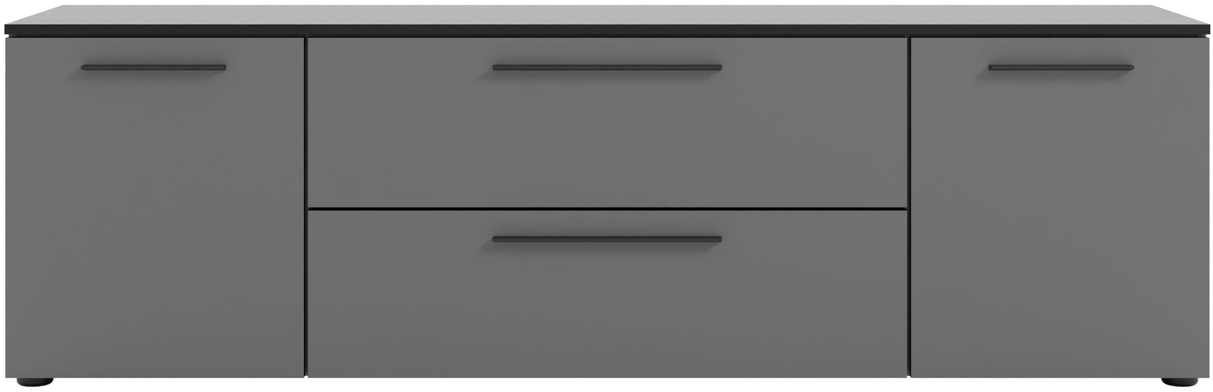 Manjana Möbel Lowboard »Lowboard mit Schwarz matten Metallgriffen«