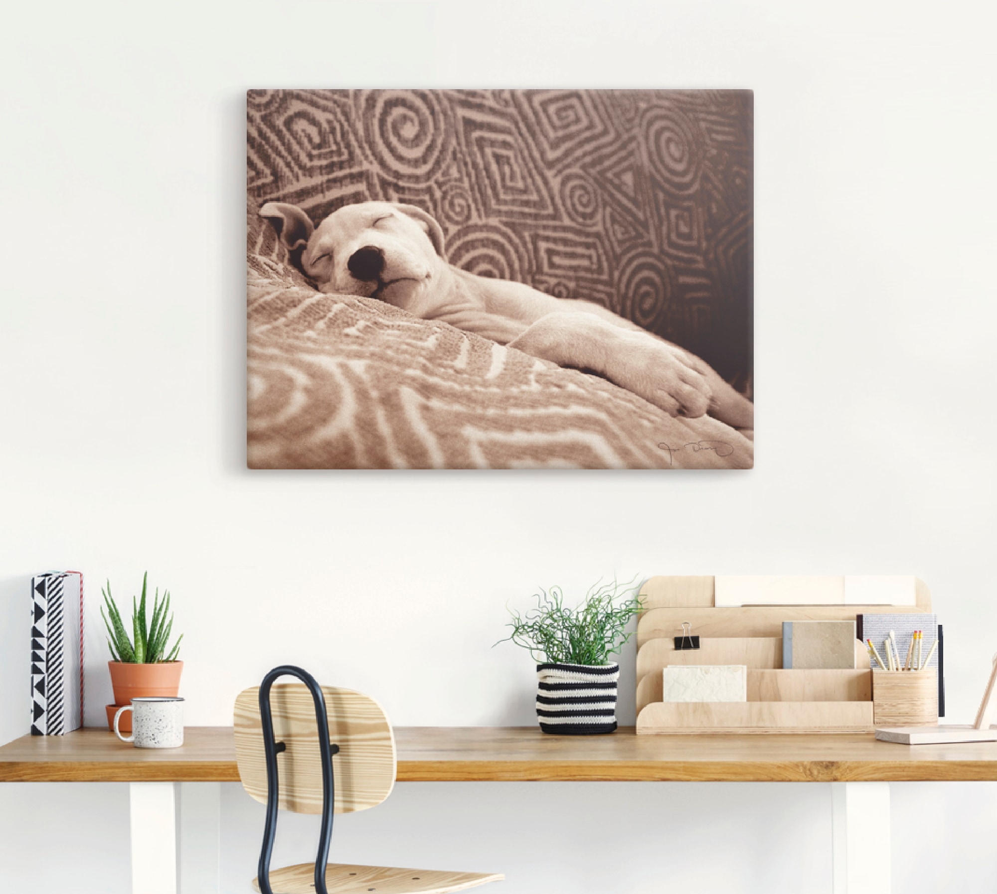 Artland Wandbild »Müder Hund«, Haustiere, (1 St.), als Leinwandbild, Wandaufkleber oder Poster in versch. Größen