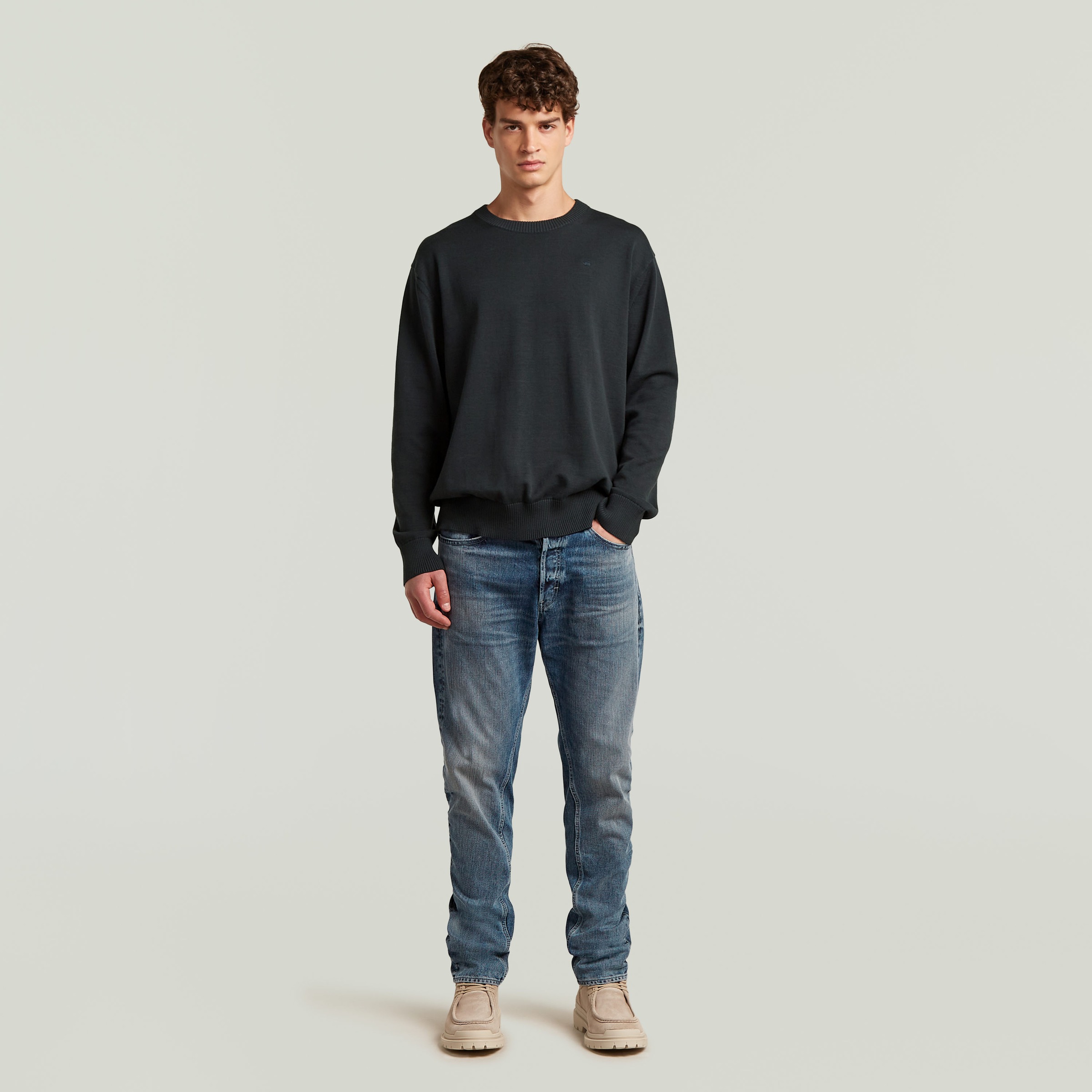 G-STAR Strickpullover »Core refined r knit« mit gerippten Abschlüssen, Baumwollmix