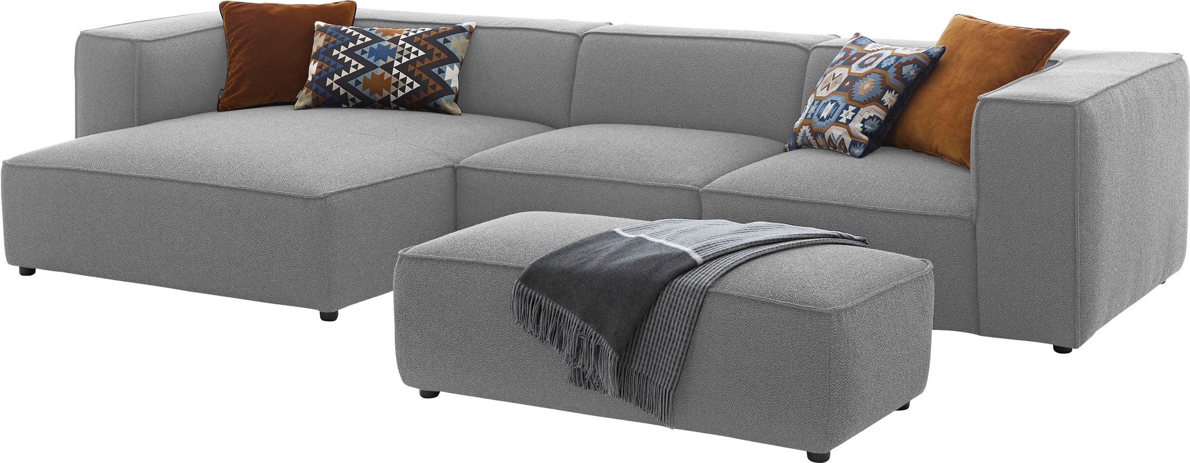 W.SCHILLIG Ecksofa »around-the-block« mit eleganter Biese, mit Federkern, Breite 341 cm