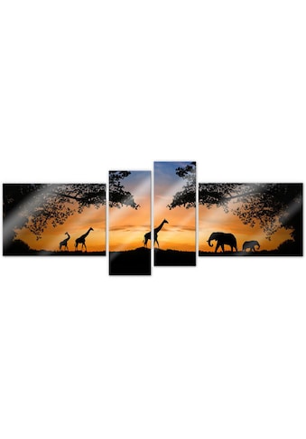 Wall-Art Mehrteilige Bilder »Afrikanische Sonne (4-teilig)«, (Set, 4 St.) kaufen