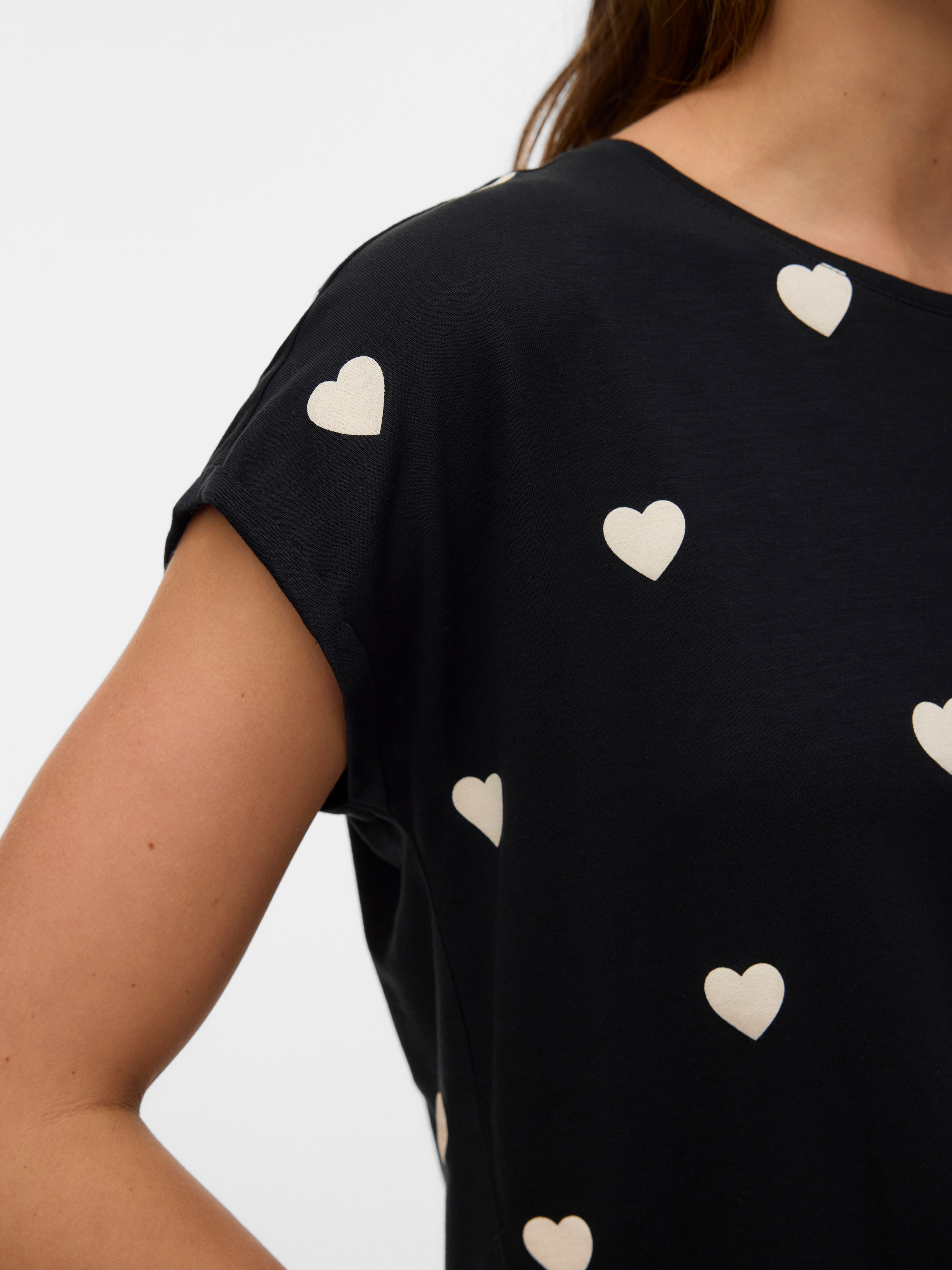 Vero Moda Kurzarmshirt »VMAVA SS TOP MULTI AOP NOOS« Materialmix, regular fit