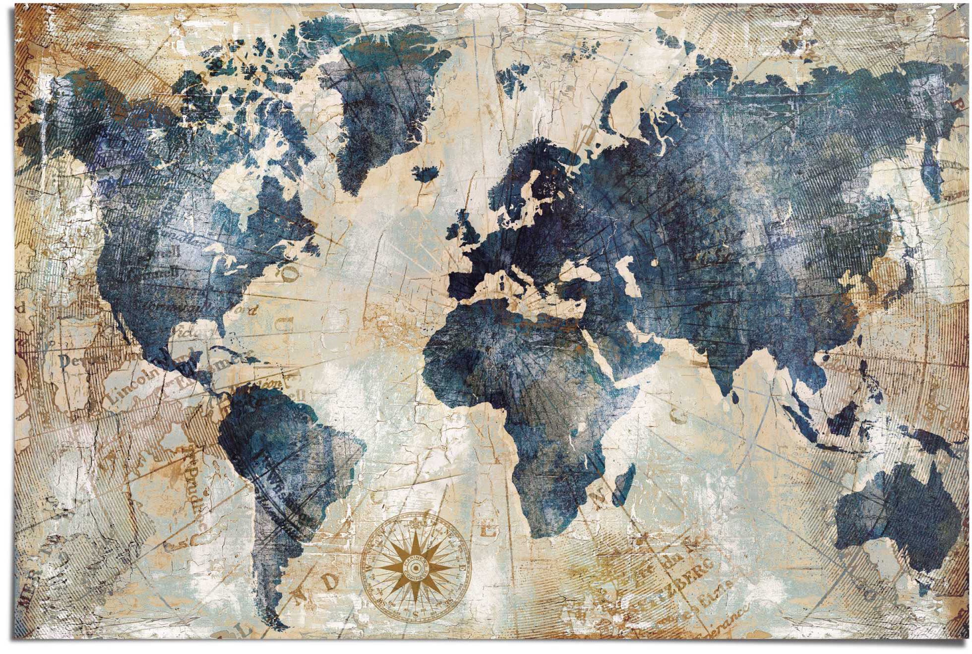 OTTO Kontinente Landkarte«, - Poster Reinders! »Weltkarte bei (1 - Vintage St.)