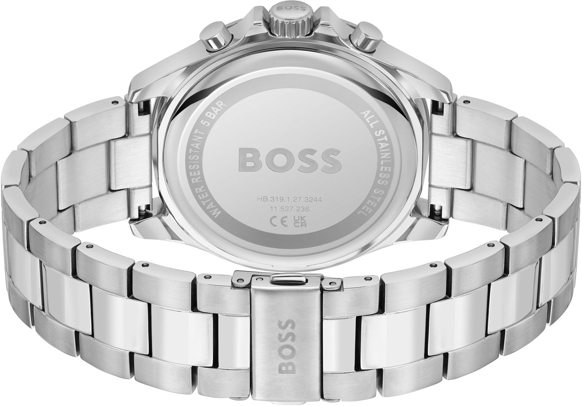 BOSS Chronograph »TROPER«, Quarzuhr, Herrenuhr, Armbanduhr, Stoppfunktion, Edelstahlarmband