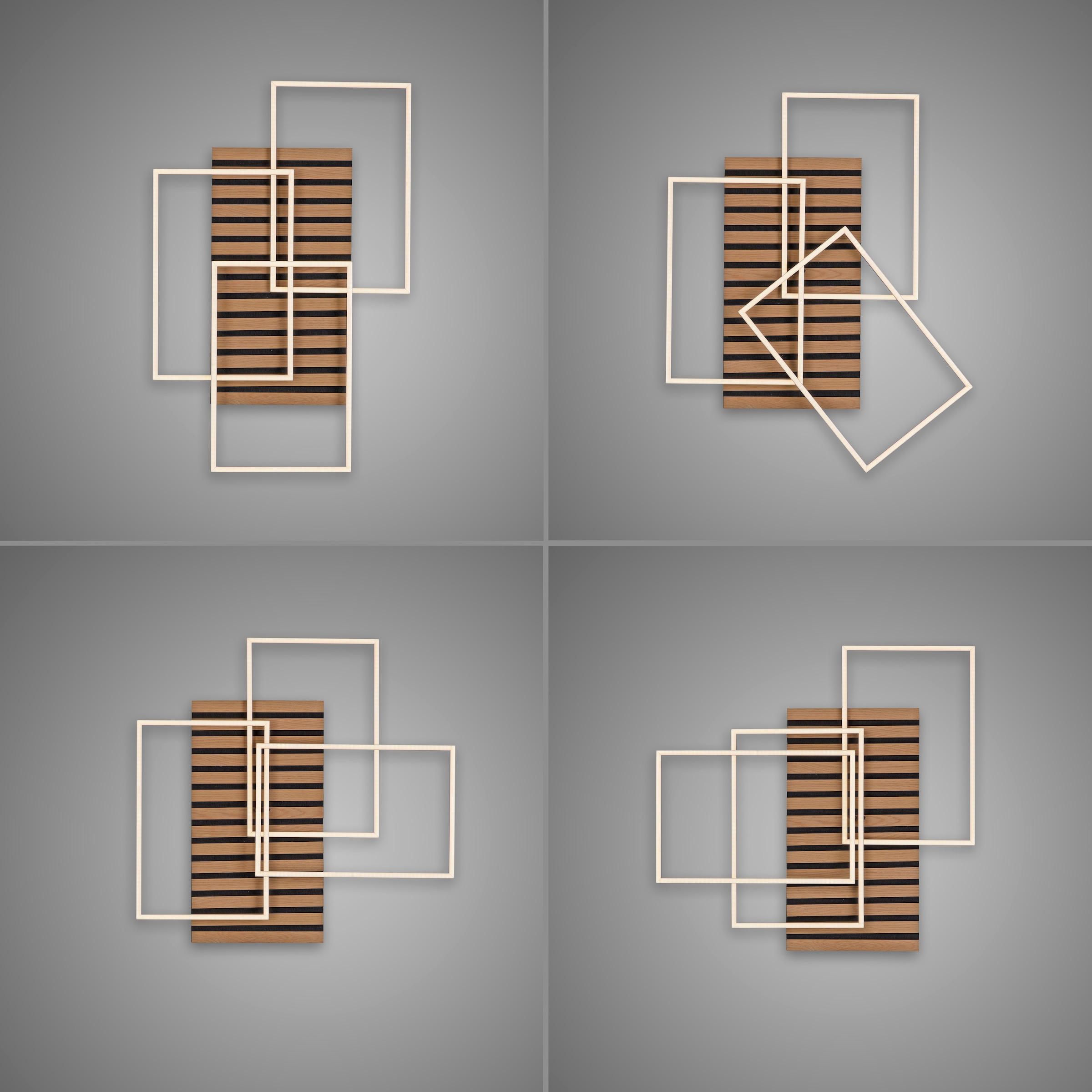 andas Deckenleuchte »Unnestad Akustikpaneele«, 1 flammig, Leuchtmittel LED-Board | LED fest integriert, Frame schwenkbar, Holz, Akustik, Paneele