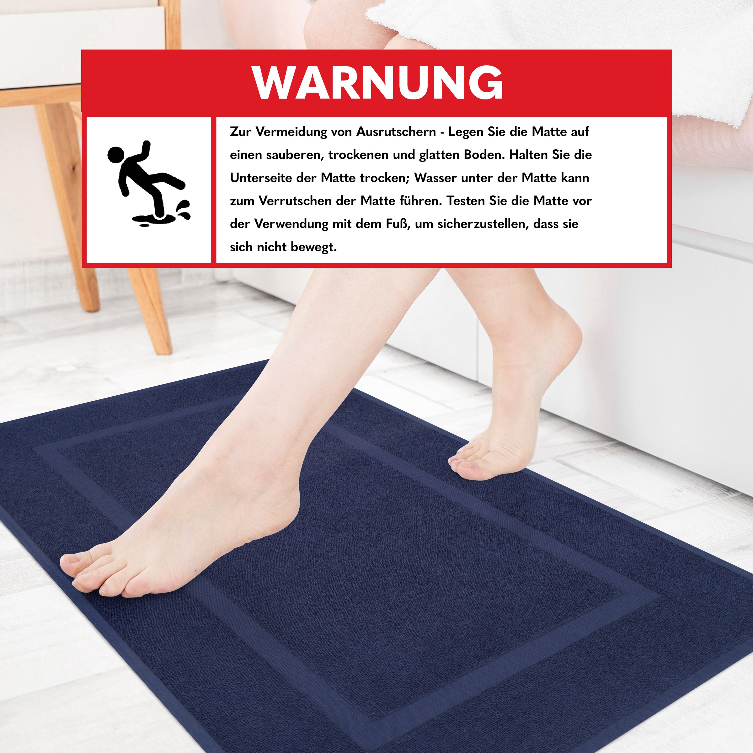 HAMMETEX Badematte »Hotelmatte, Duschvorleger« Höhe 5 mm rutschhemmend beschichtet beidseitig nutzbar 2-teiliges Set, einfarbig, 100% Baumwolle