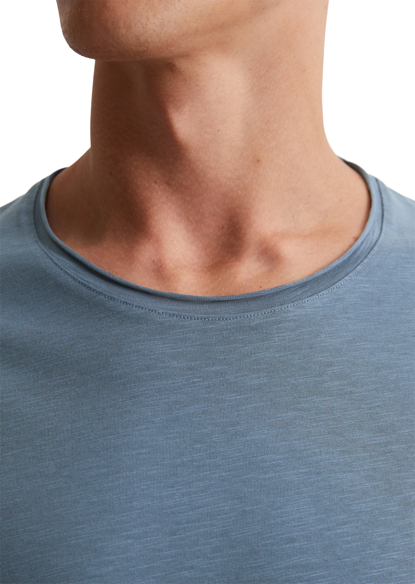 Marc O'Polo T-Shirt, unregelmäßiger Slub-Jersey, elastischer Rundhals
