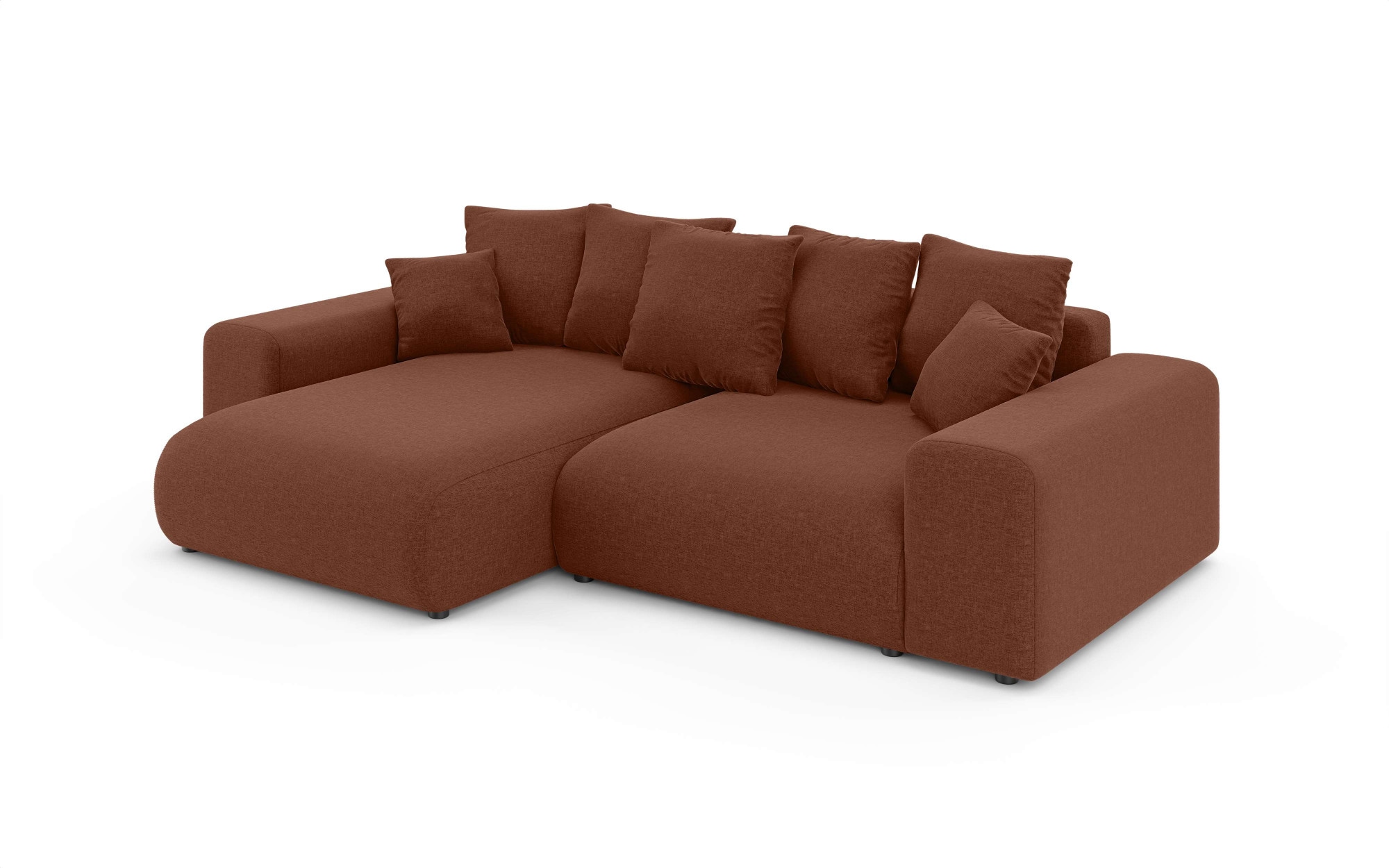 Home affaire Ecksofa »LAKESIDE mit Bettfunktion und Bettkasten, B/T/H 257/166/84 cm«, L-Form, Recamiere beidseitig montierbar, Wellenunterfederung