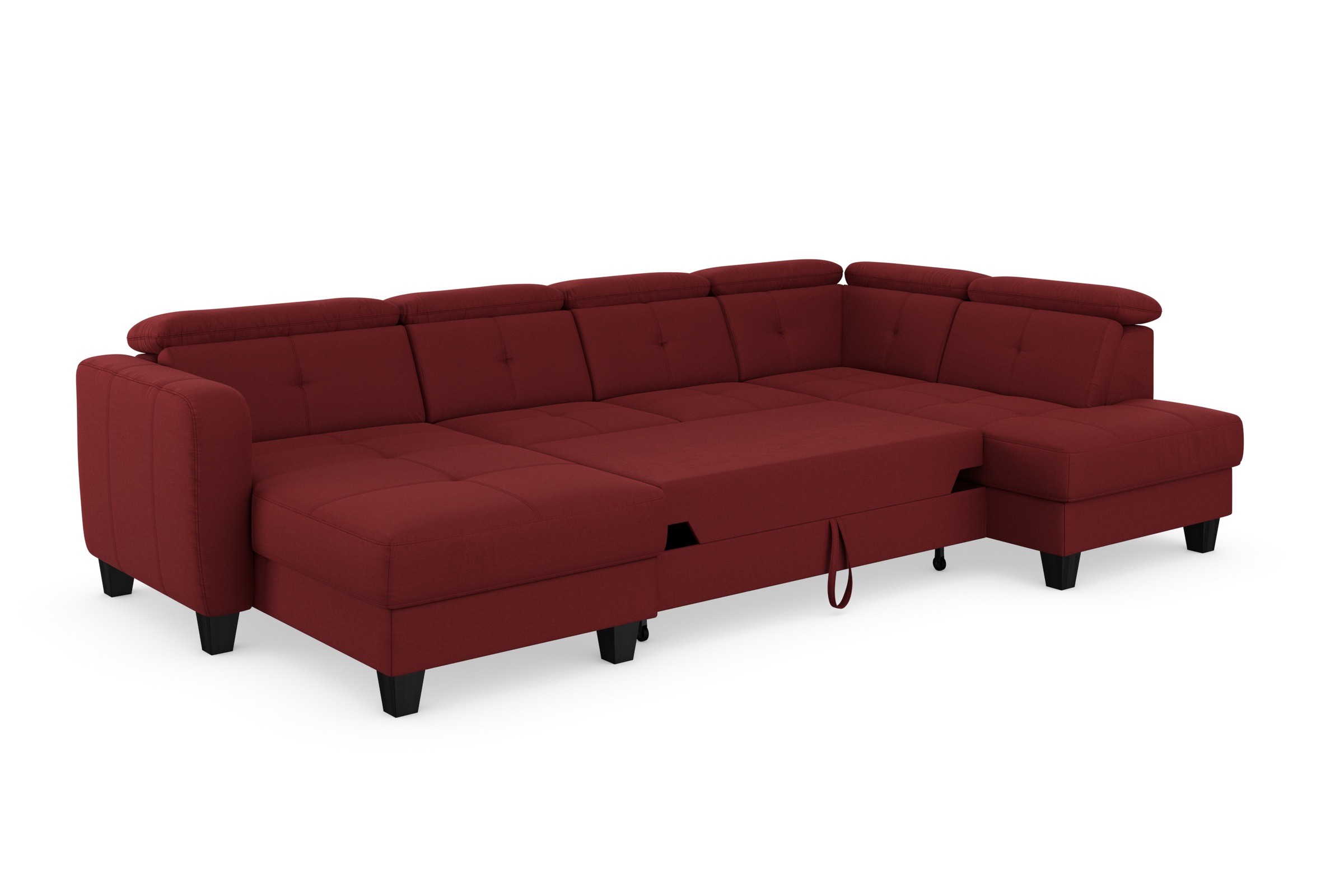 sit&more Wohnlandschaft »Belluci U-Form«, Kopfteilverstellung und Federkern, wahlweise mit Bettfunktion