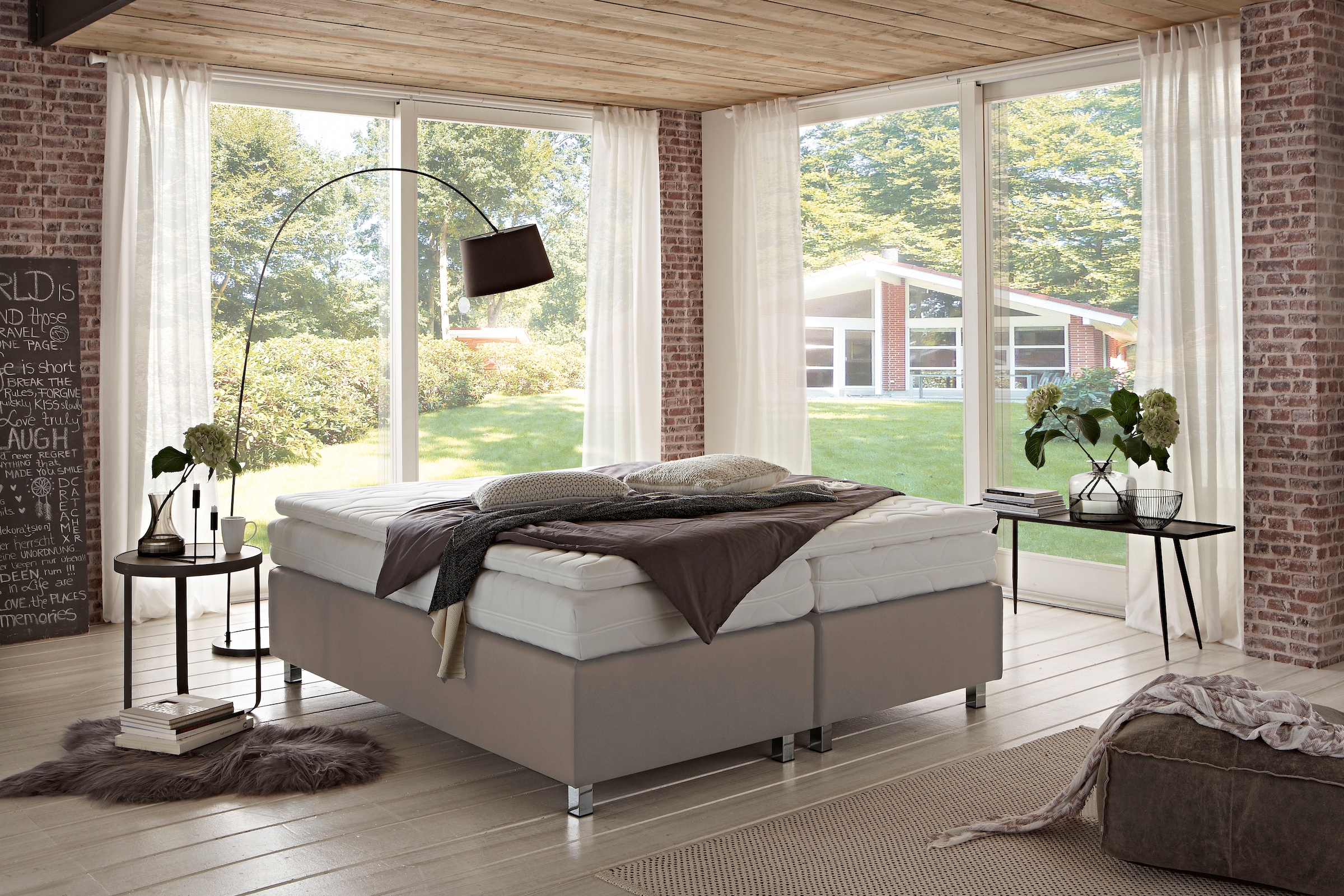 Westfalia Schlafkomfort Boxspringbett »London in den Breiten 160x200, 180x200cm & 200x200cm«, Größe Liegefläche B/L: 160 cm x 200 cm