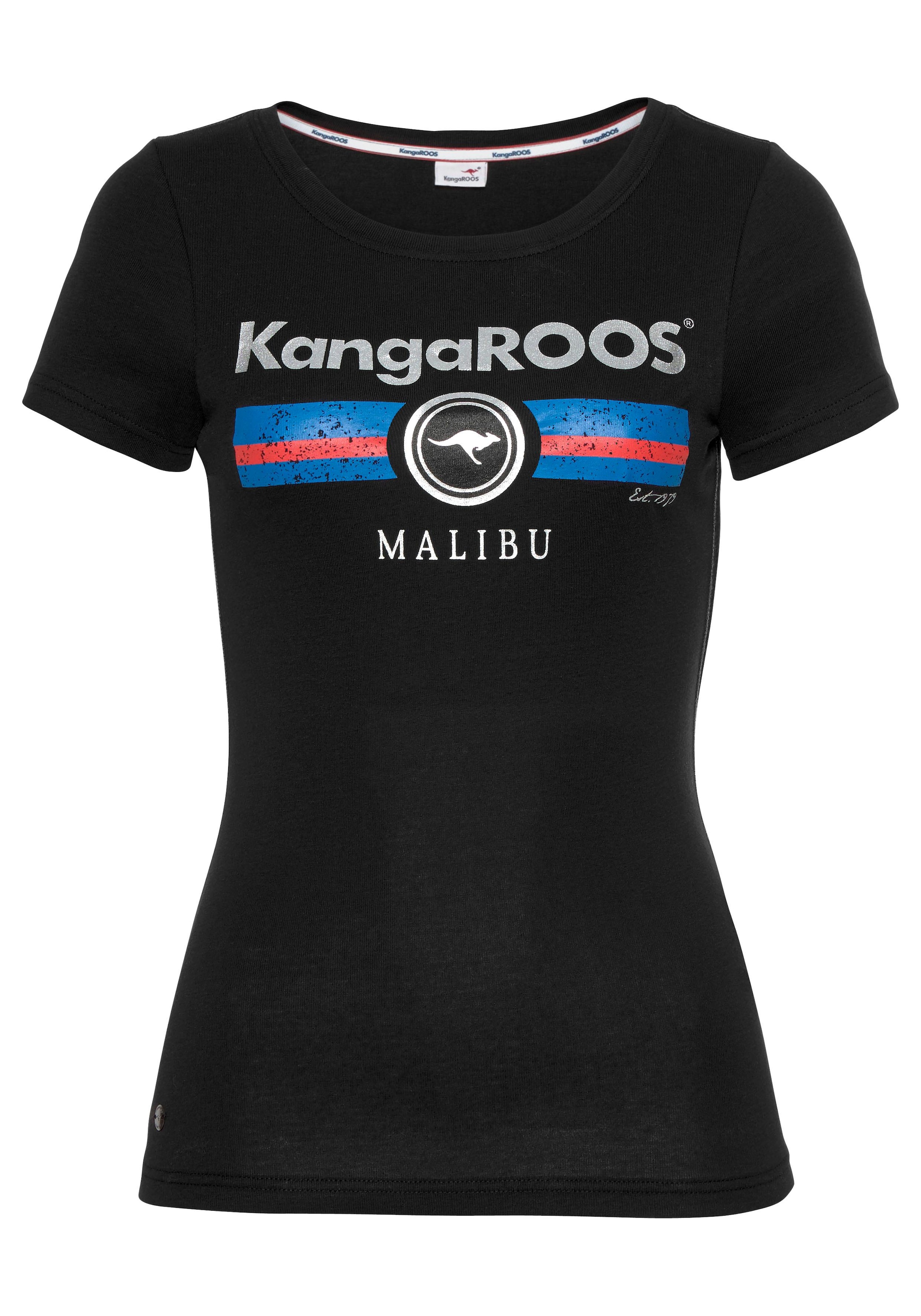 KangaROOS T-Shirt, mit Label Metallic Print