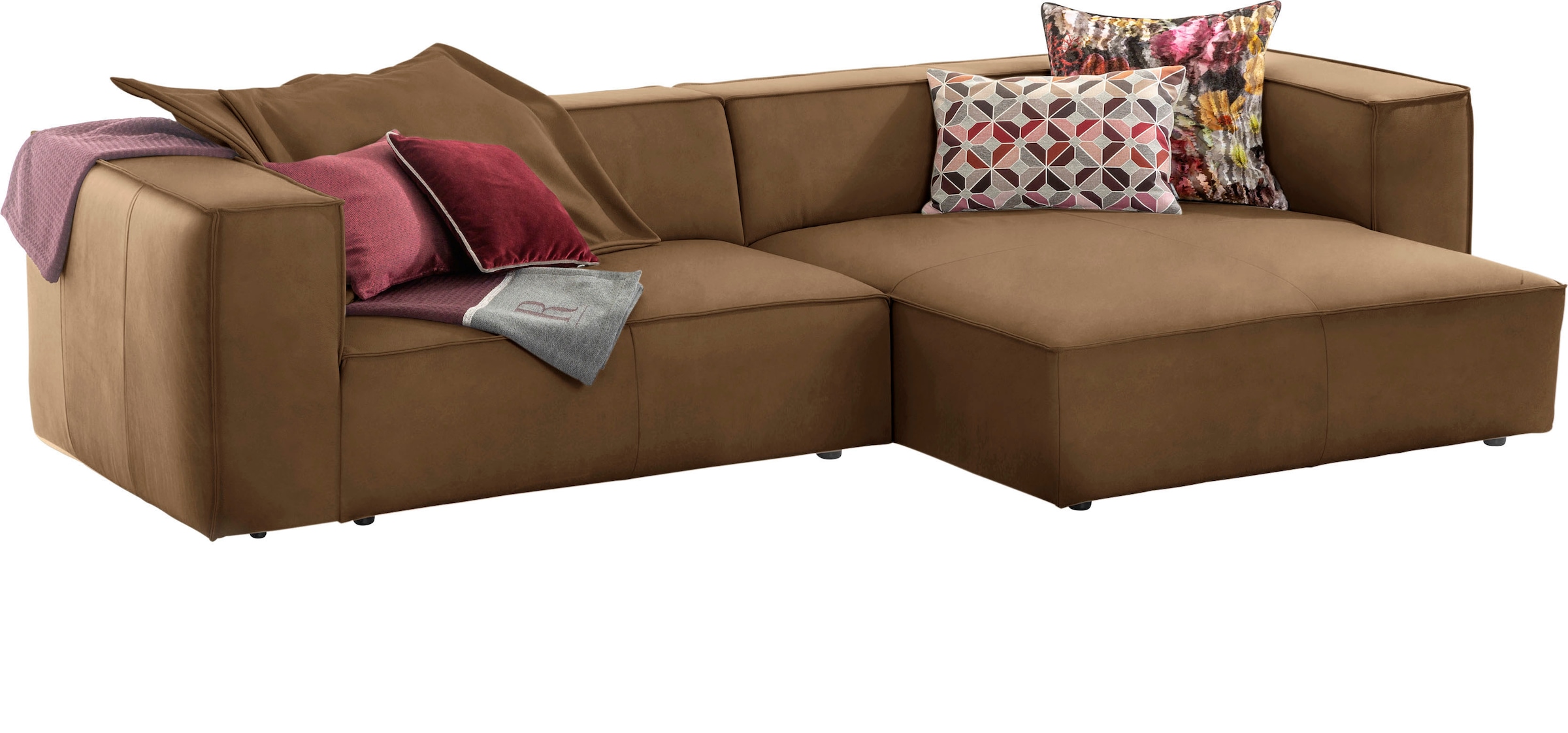W.SCHILLIG Ecksofa »around-the-block, modern und elegant, bequem, L-Form«, mit eleganter Biese, mit Federkern