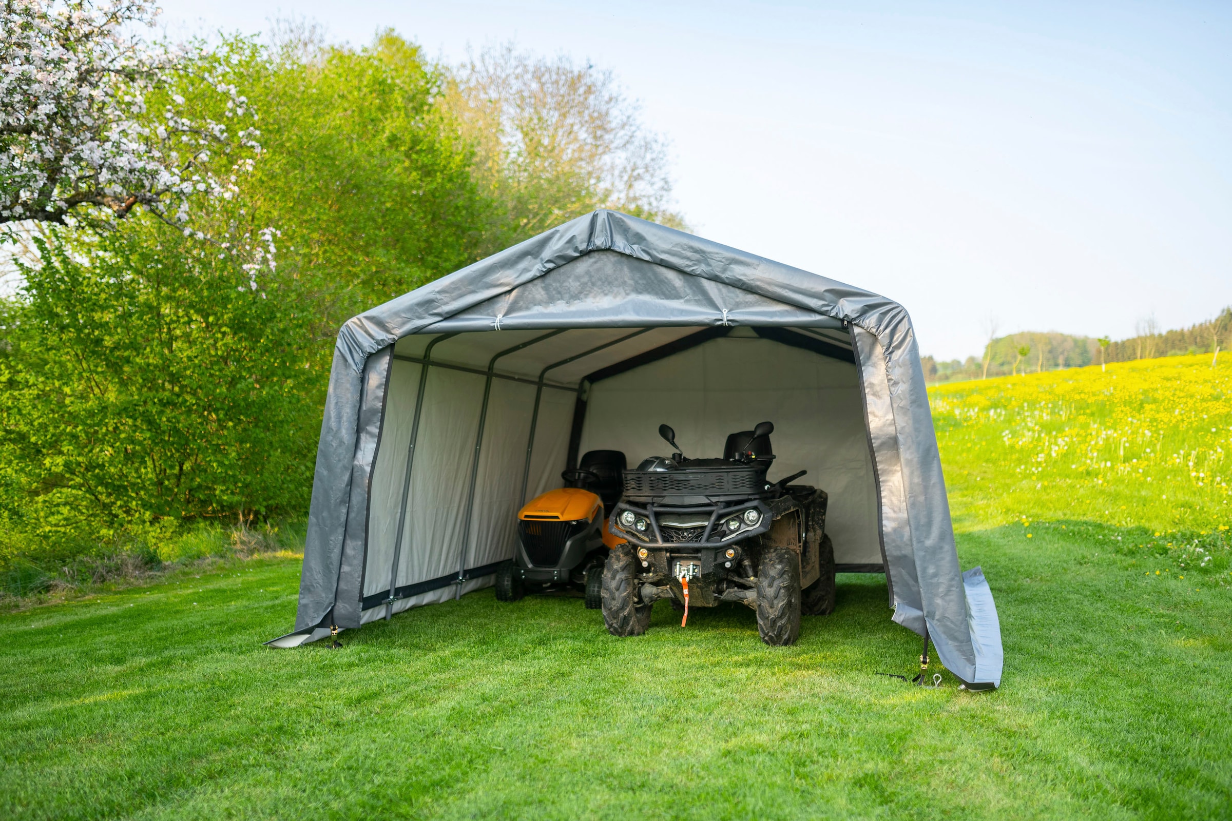 ShelterLogic Foliengerätehaus »Weidezelt Garage«, 18 m², Grau