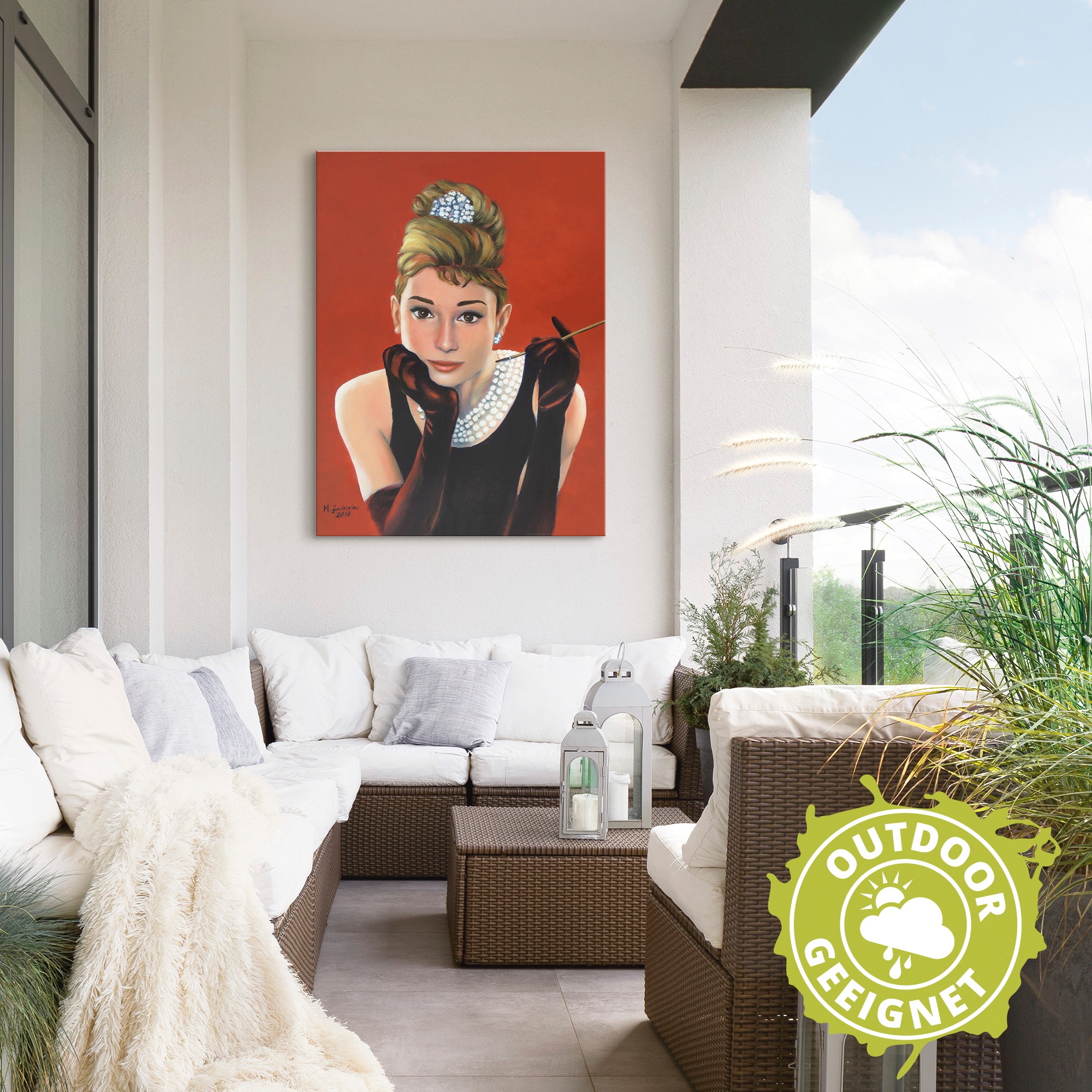 Artland Wandbild »Audrey Hepburn Porträt«, Stars, (1 St.), als Alubild, Outdoorbild, Leinwandbild, Poster, Wandaufkleber