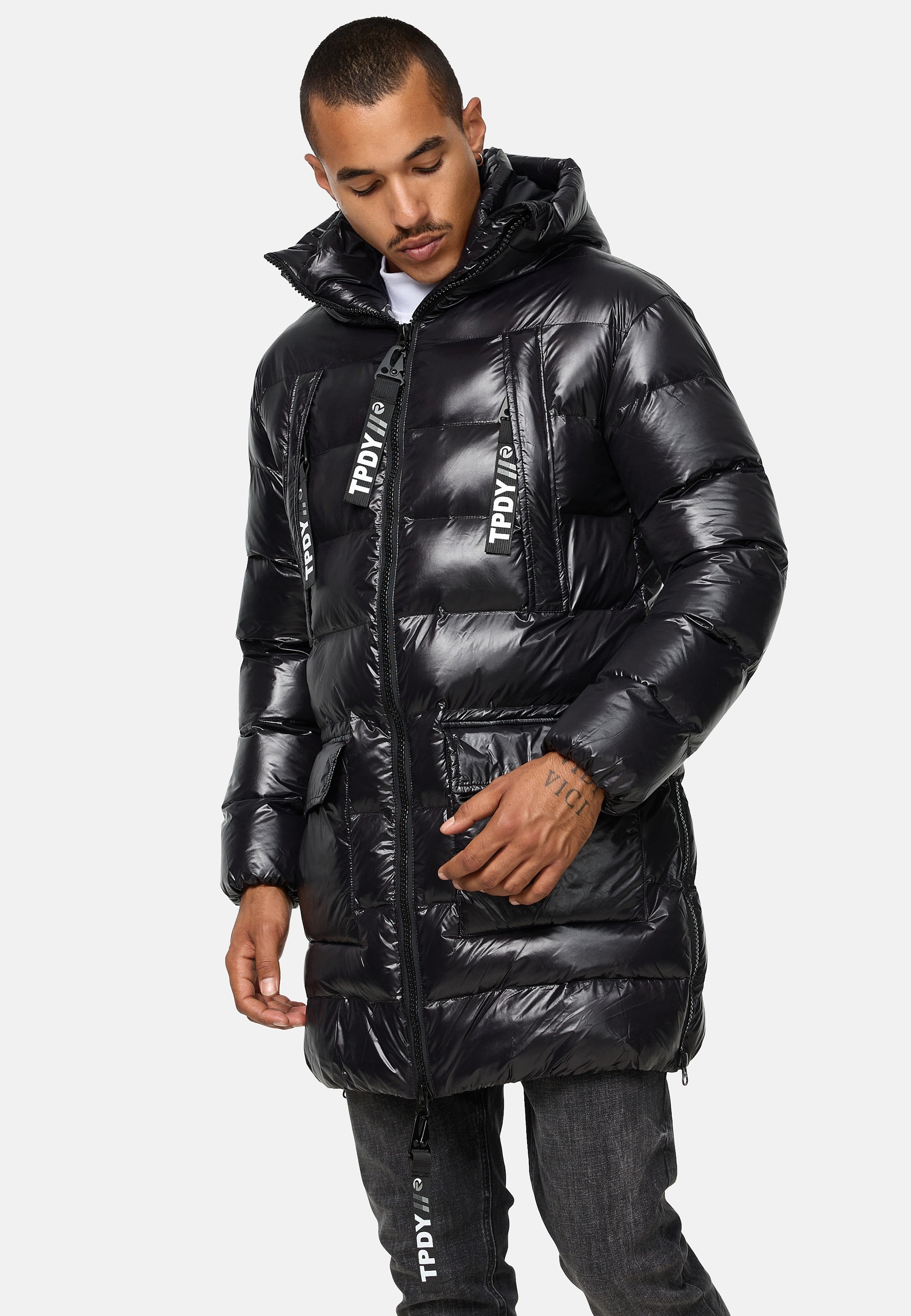 trueprodigy Steppjacke »David Kapuze aufgesetzte Taschen« mit Kapuze