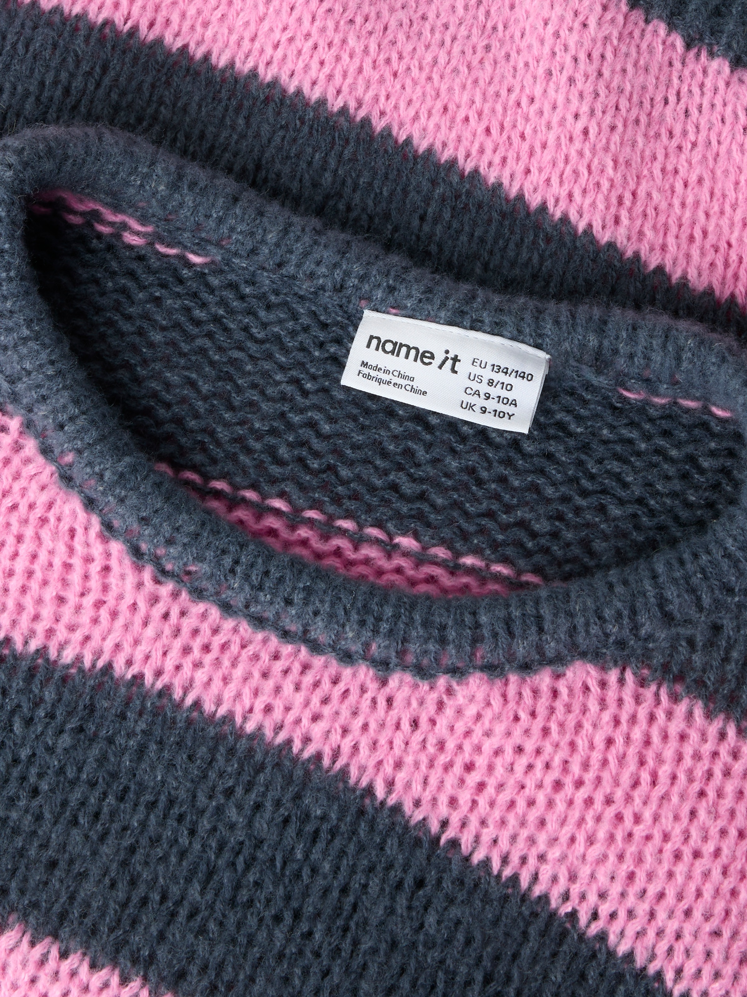 Name It Strickpullover »NKFLELIA LS KNIT BOX« Kunstfaser, loose fit, gestreiftes Strickmuster