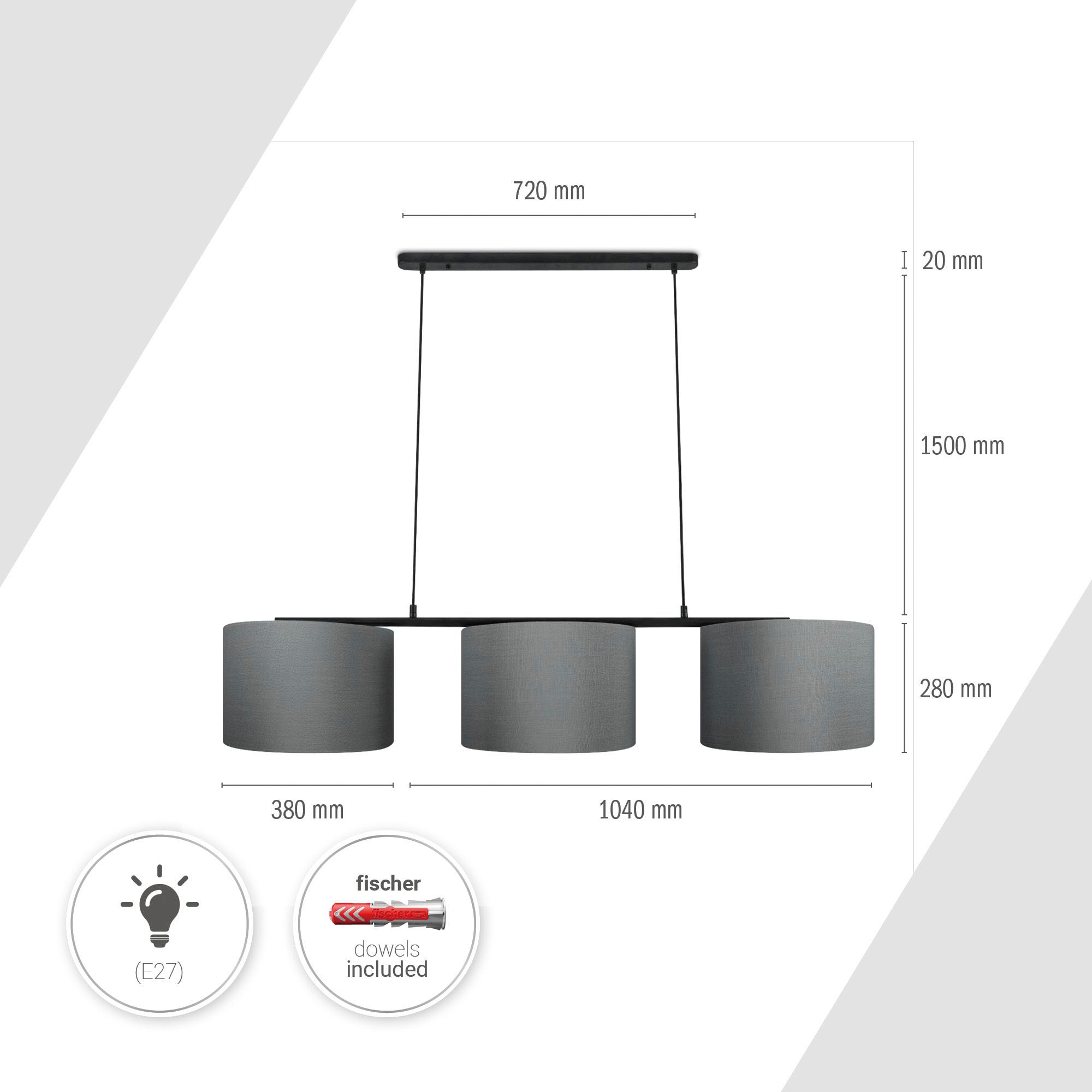 Paco Home Pendelleuchte »TOM« E27 mit kompatiblen Dimmer und Leuchtmittel