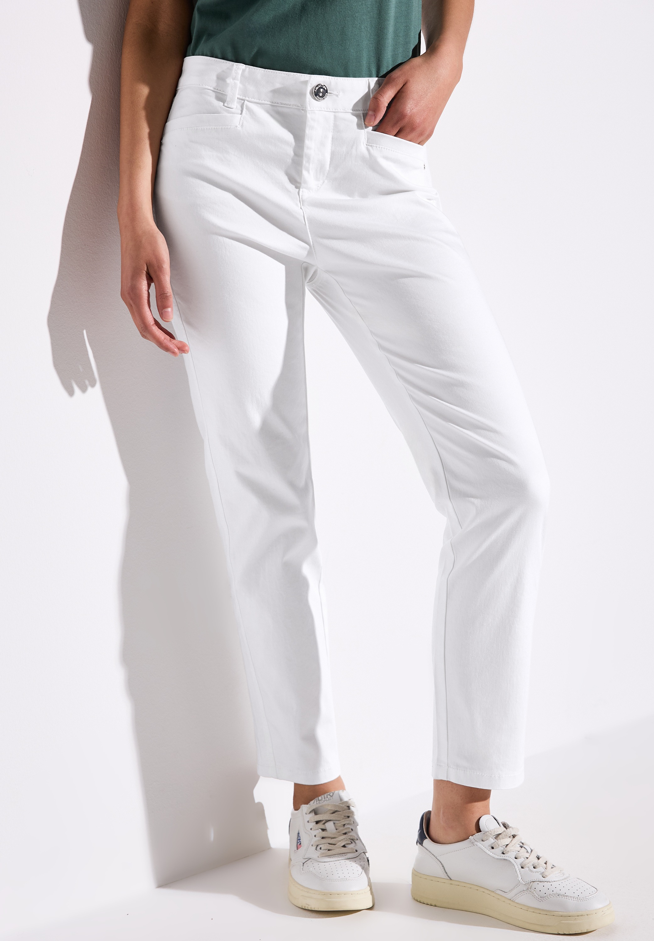 Street One Stoffhose »YULIUS« Sommerhose mit Stretchanteil in weiß, Größe 44