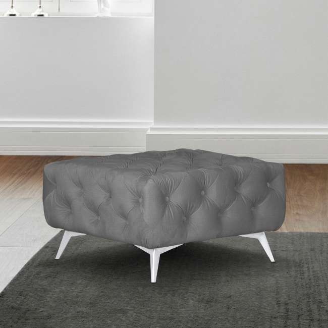 Home affaire Polsterhocker »Amaury« Chesterfield-Optik, Breite 80cm, Fußfarbe wählbar