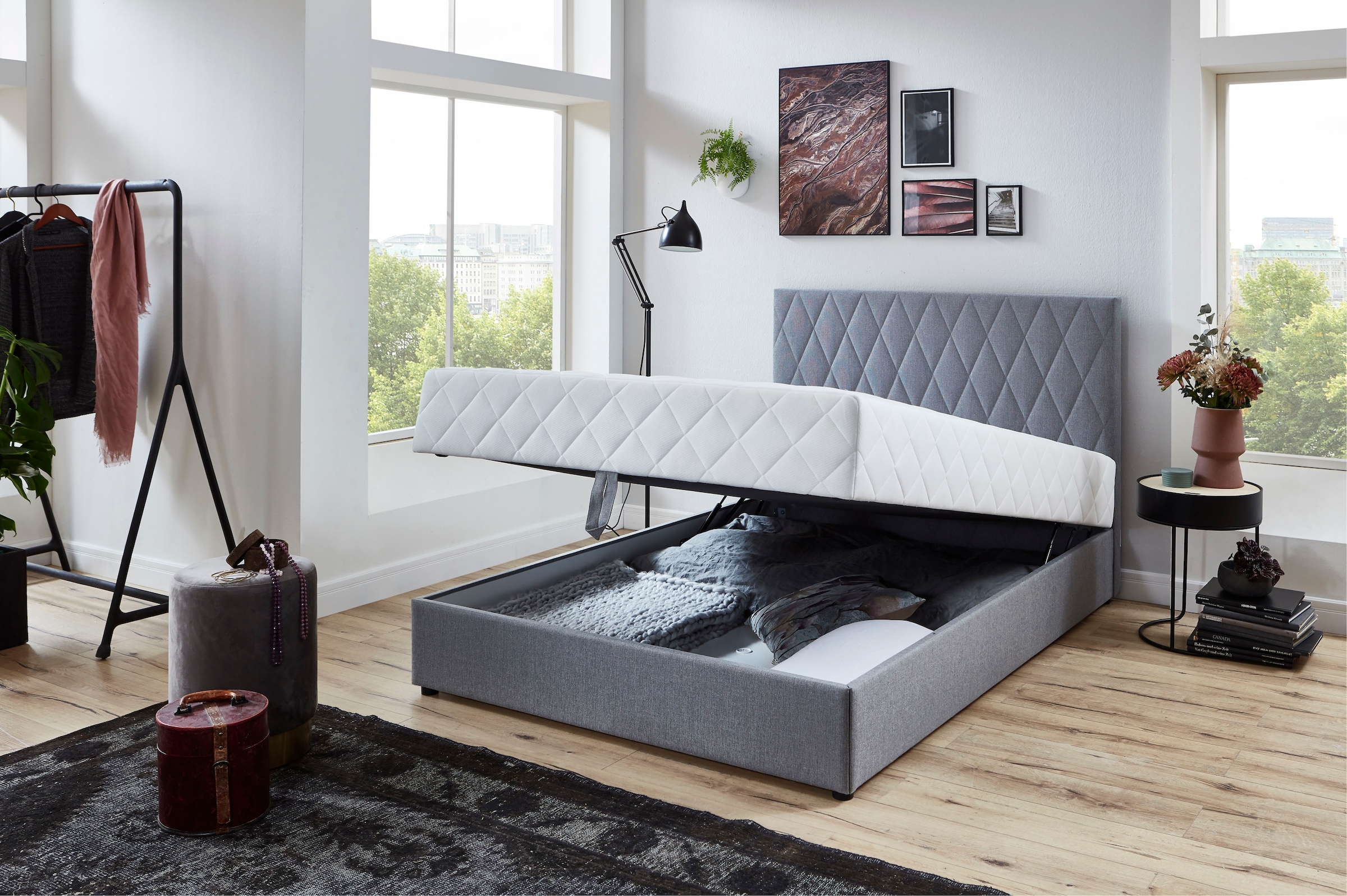 ATLANTIC home collection Boxbett »"Benita", inkl. Bettkasten« erhältlich in verschiedenen Größen, inkl. Taschen-Federkernmatratze