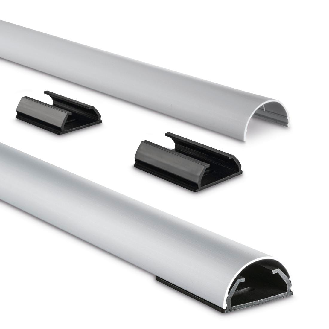Hama Kabelkanal »Aluminium Kabelführung zum Schrauben oder Kleben für 5 Kabel, halbrund«, Kabelmanagement, 110 cm Länge