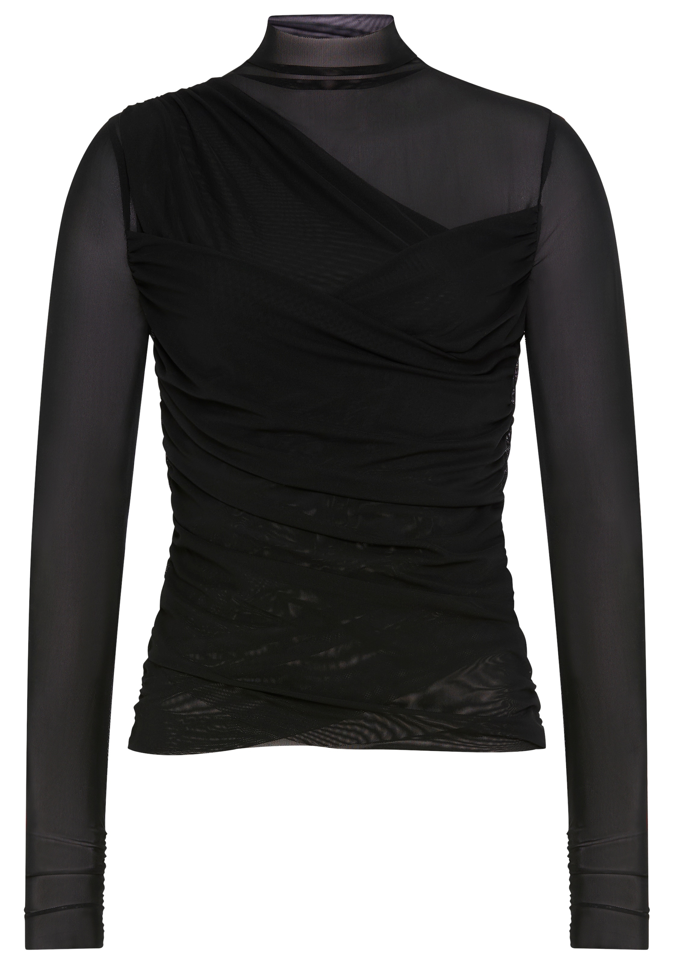 BOSS ORANGE Langarmshirt »Etulah Premium Damenmode« aus Mesh, Slim Fit