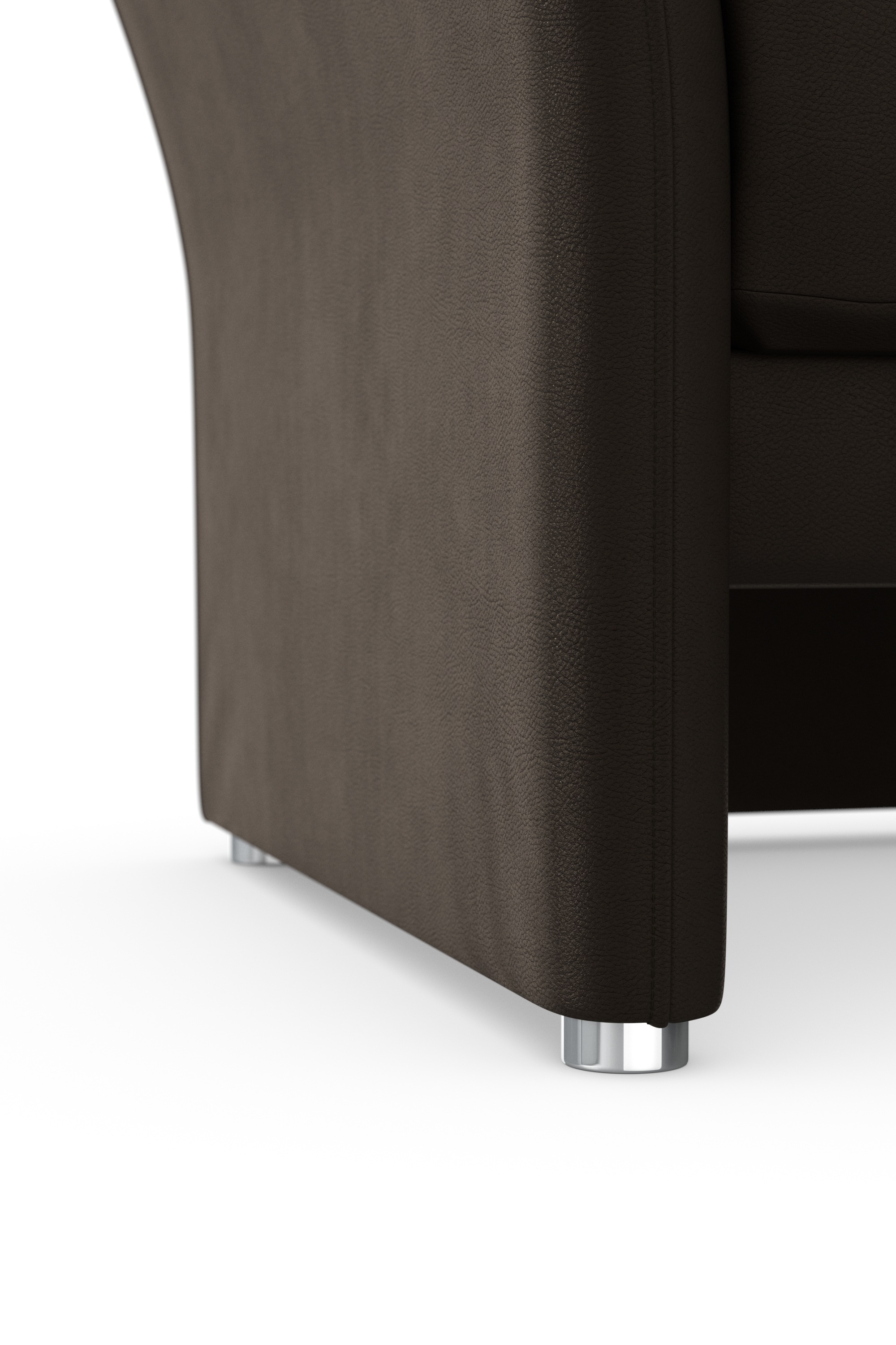 DOMO collection Sessel »Pina elegant und zeitloser Clubsessel, bequemer Cocktailsessel«, Hoher Sitzkomfort, Luxus-Microfaser Lederoptik, braun