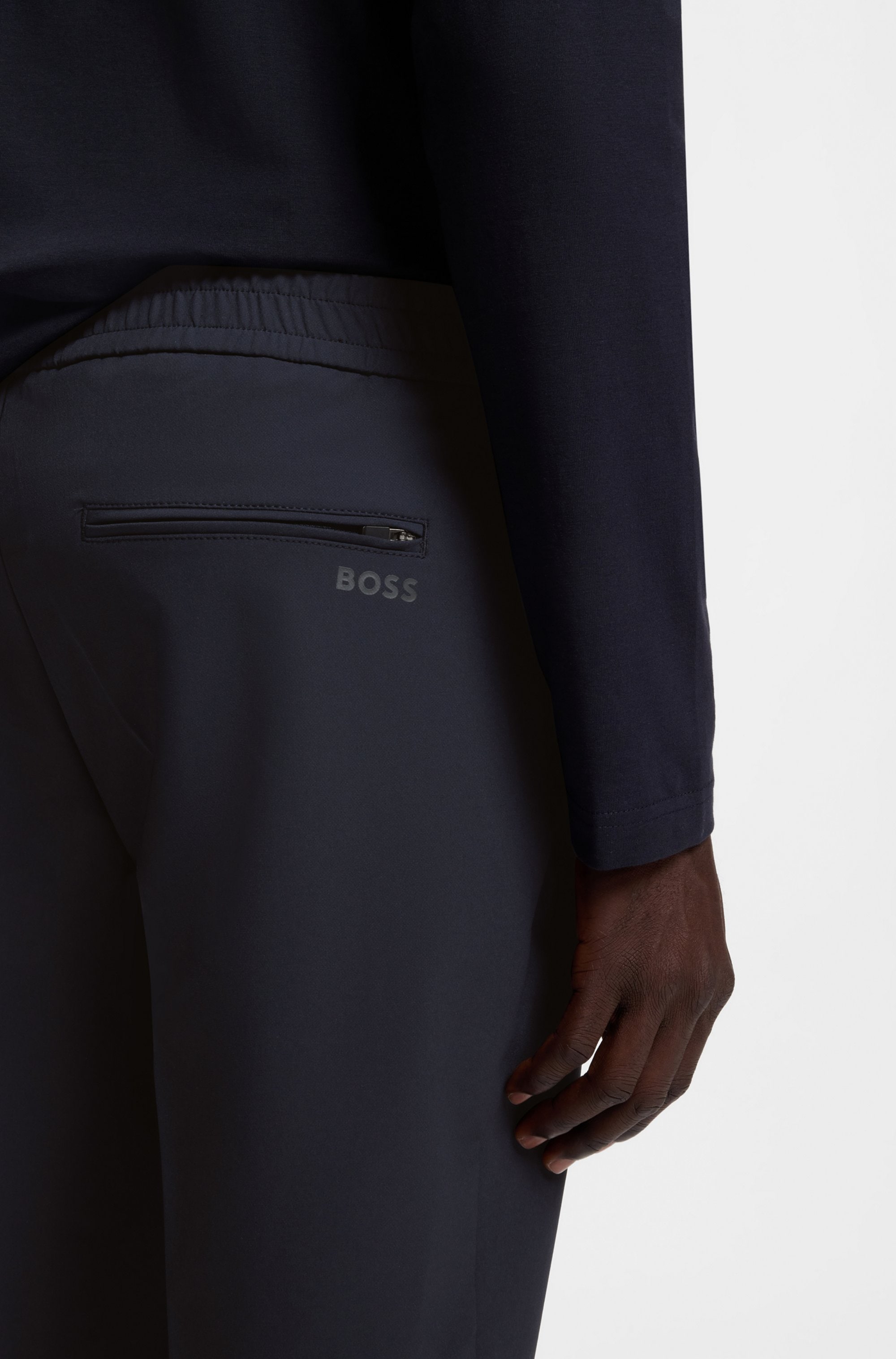 BOSS GREEN Stretch-Hose »T Flex«  mit elastischem Bund und Kordelzug Stretchhose Businesshose