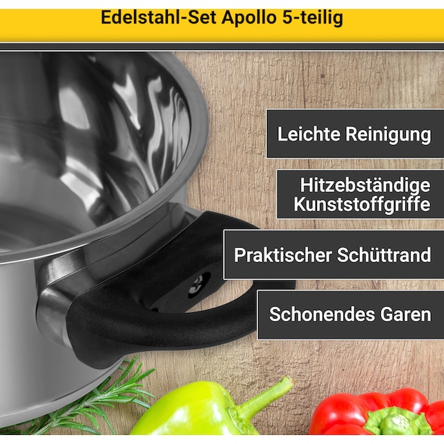 Krüger Topf-Set »Apollo«, Edelstahl, (Set, 9 tlg.), Induktion kaufen online  bei OTTO