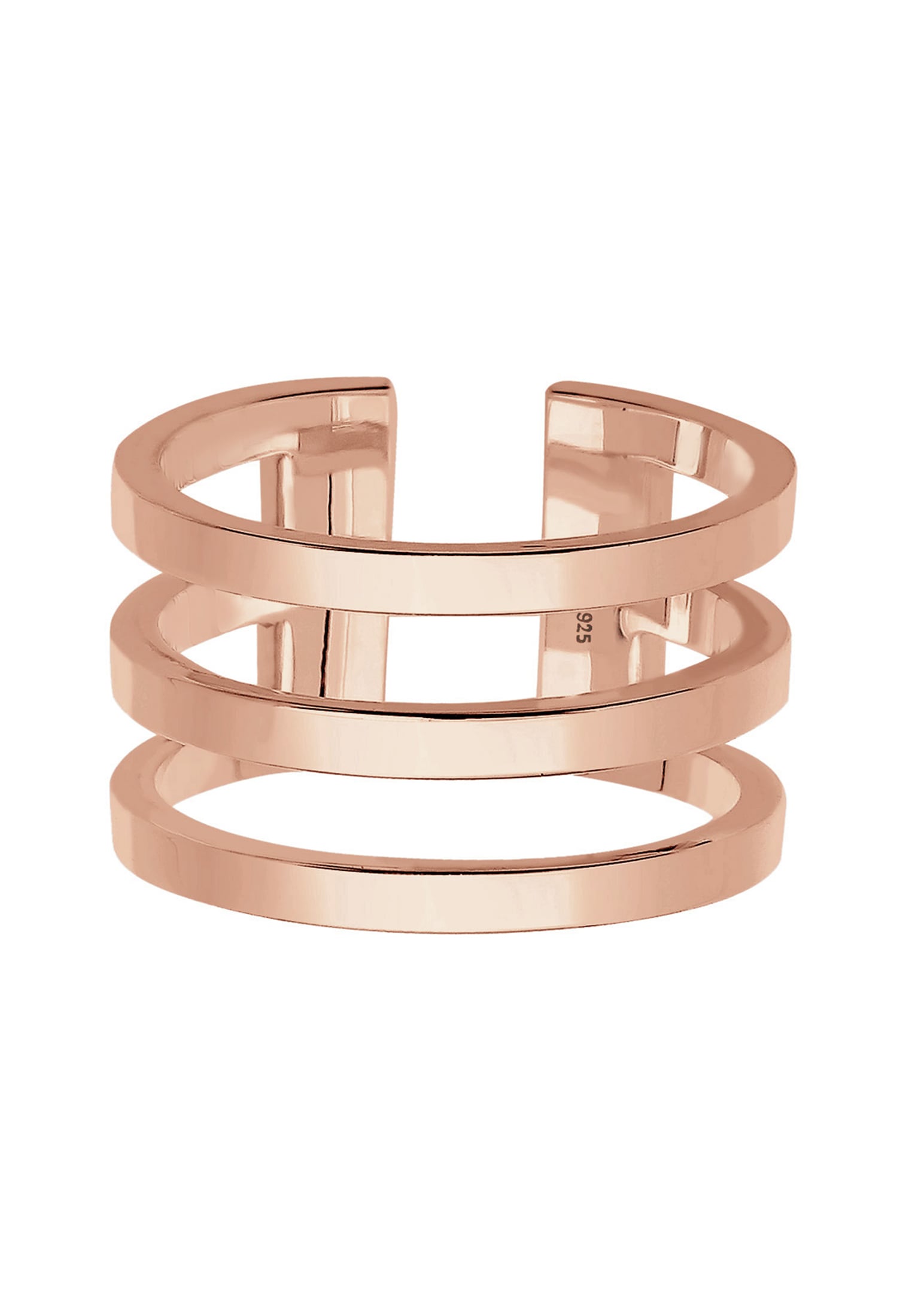 Elli Fingerring »Ring Silberring Breit Schlicht Offen 925 Silber«