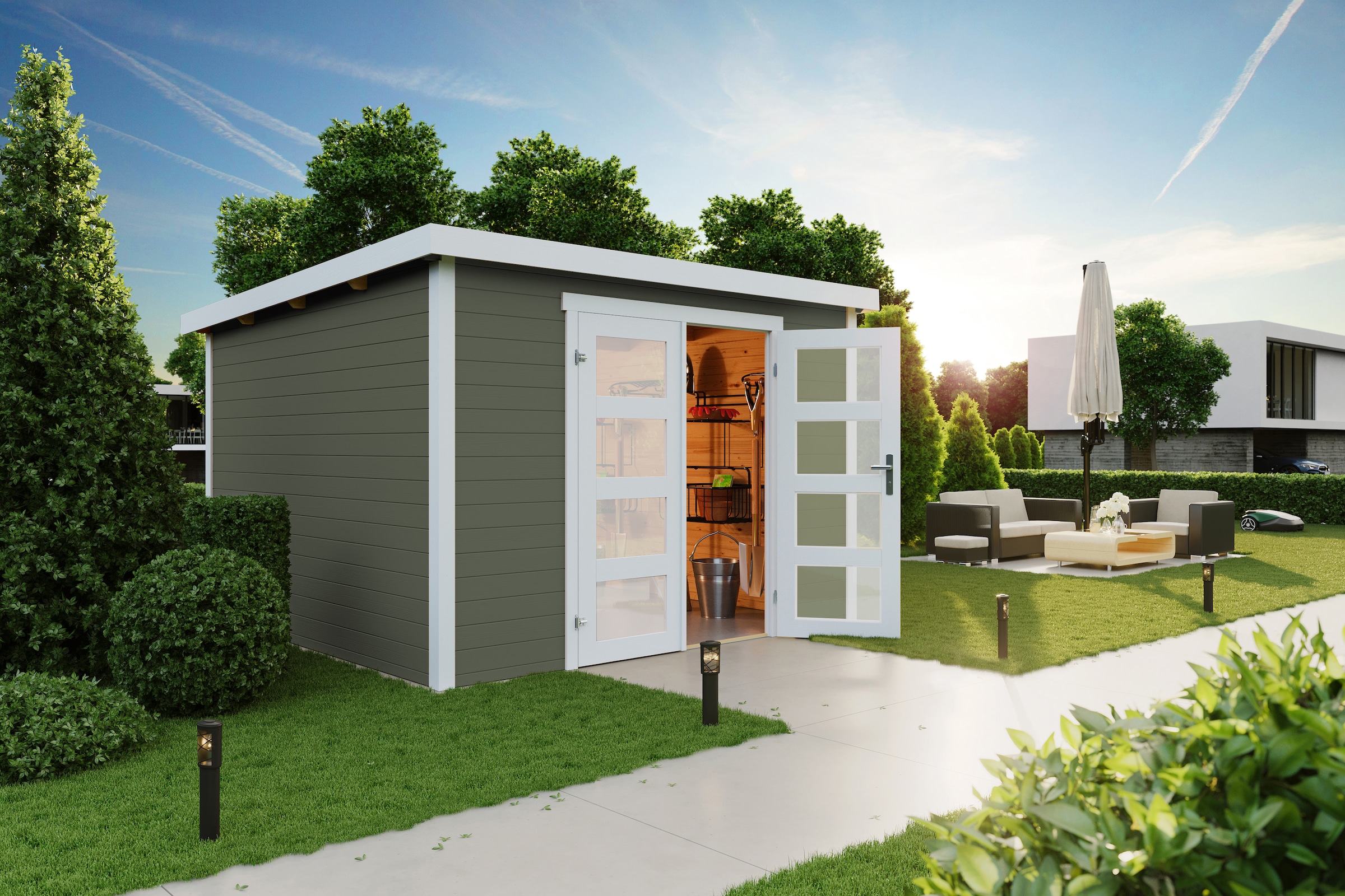 LASITA MAJA Gartenhaus »Zambezi 7« Blockbohlenhaus 28mm
