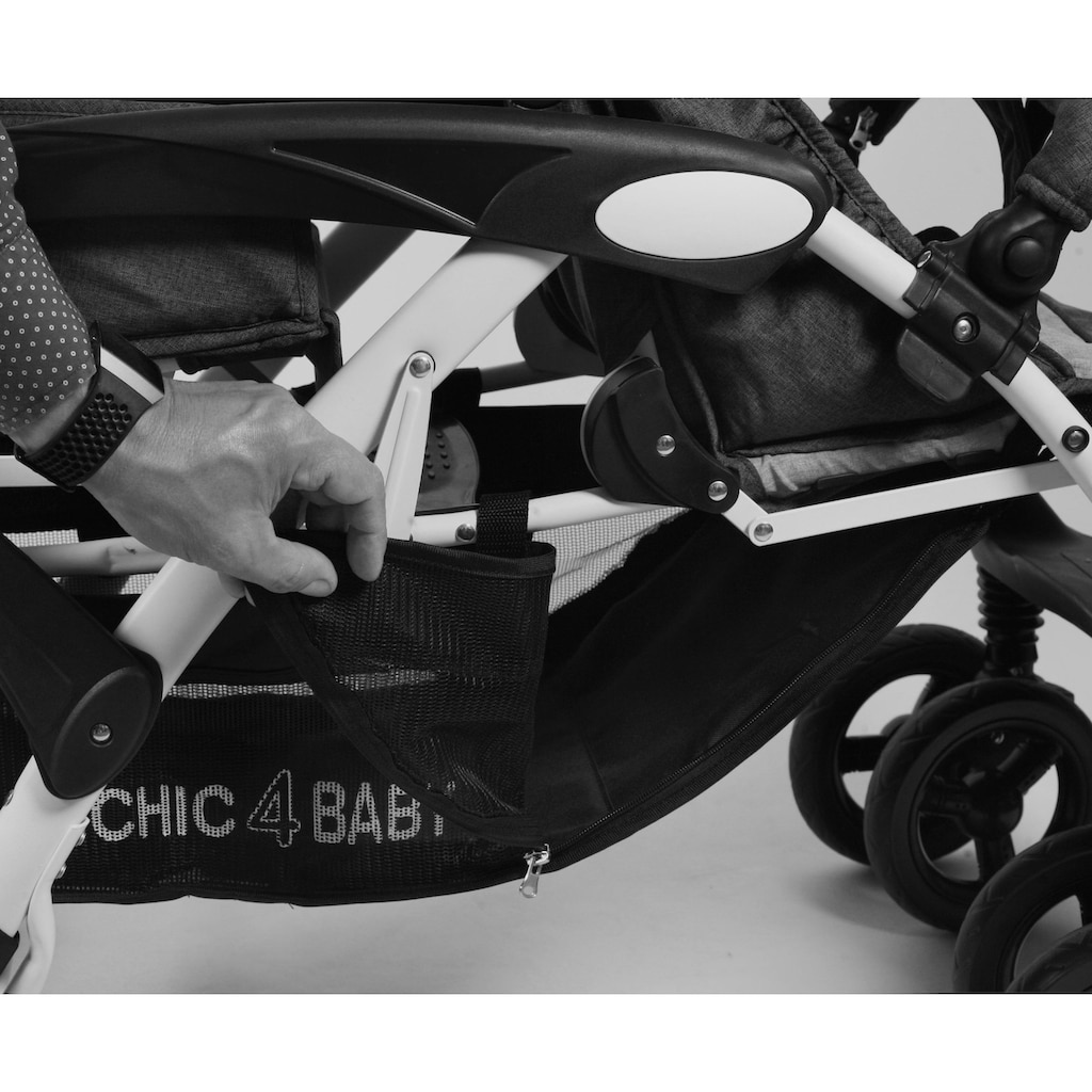 CHIC4BABY Geschwisterwagen »Duo, Melange grau«