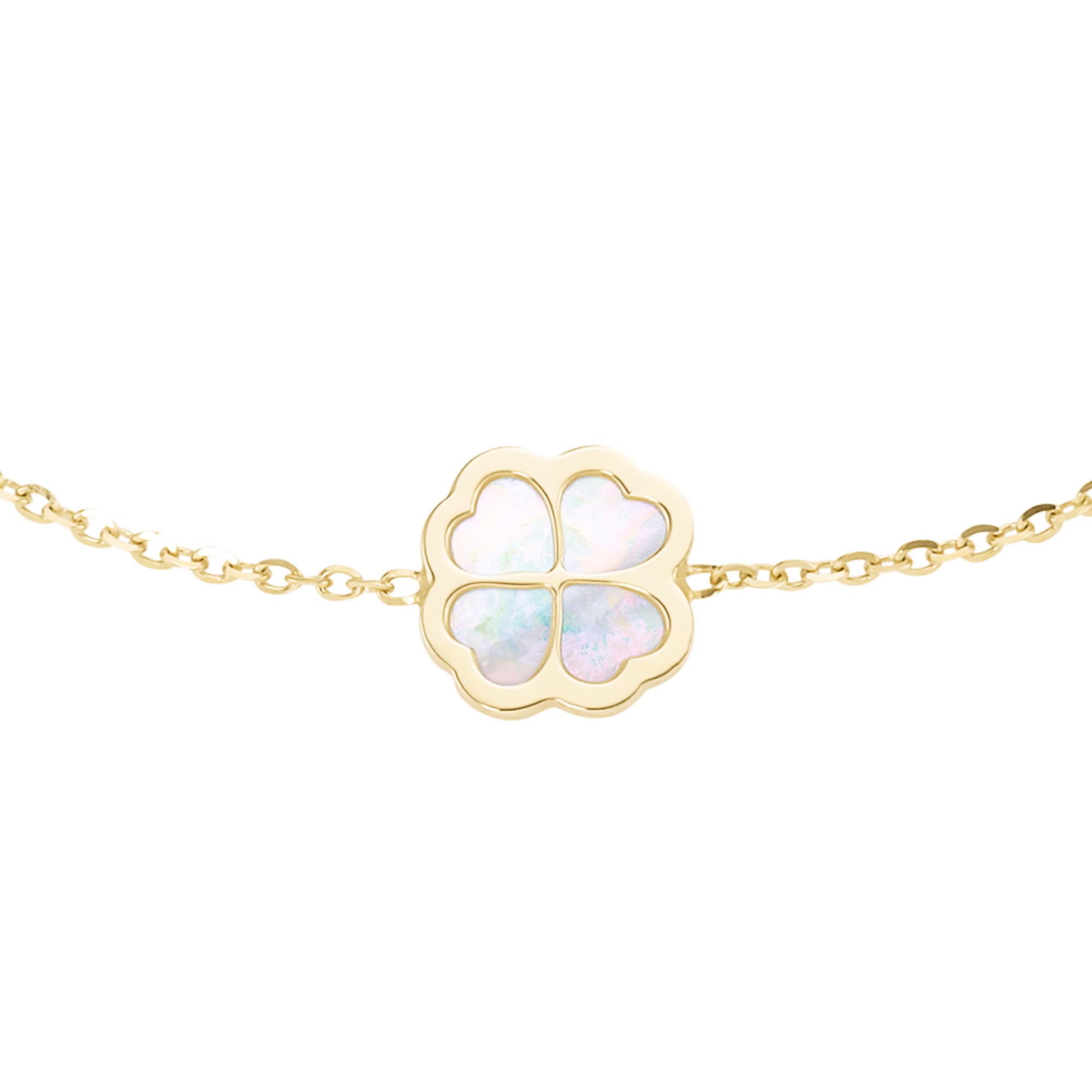 Luigi Merano Armband »Armband Kleeblatt-Mittelteil mit Perlmutt, Gold 375«