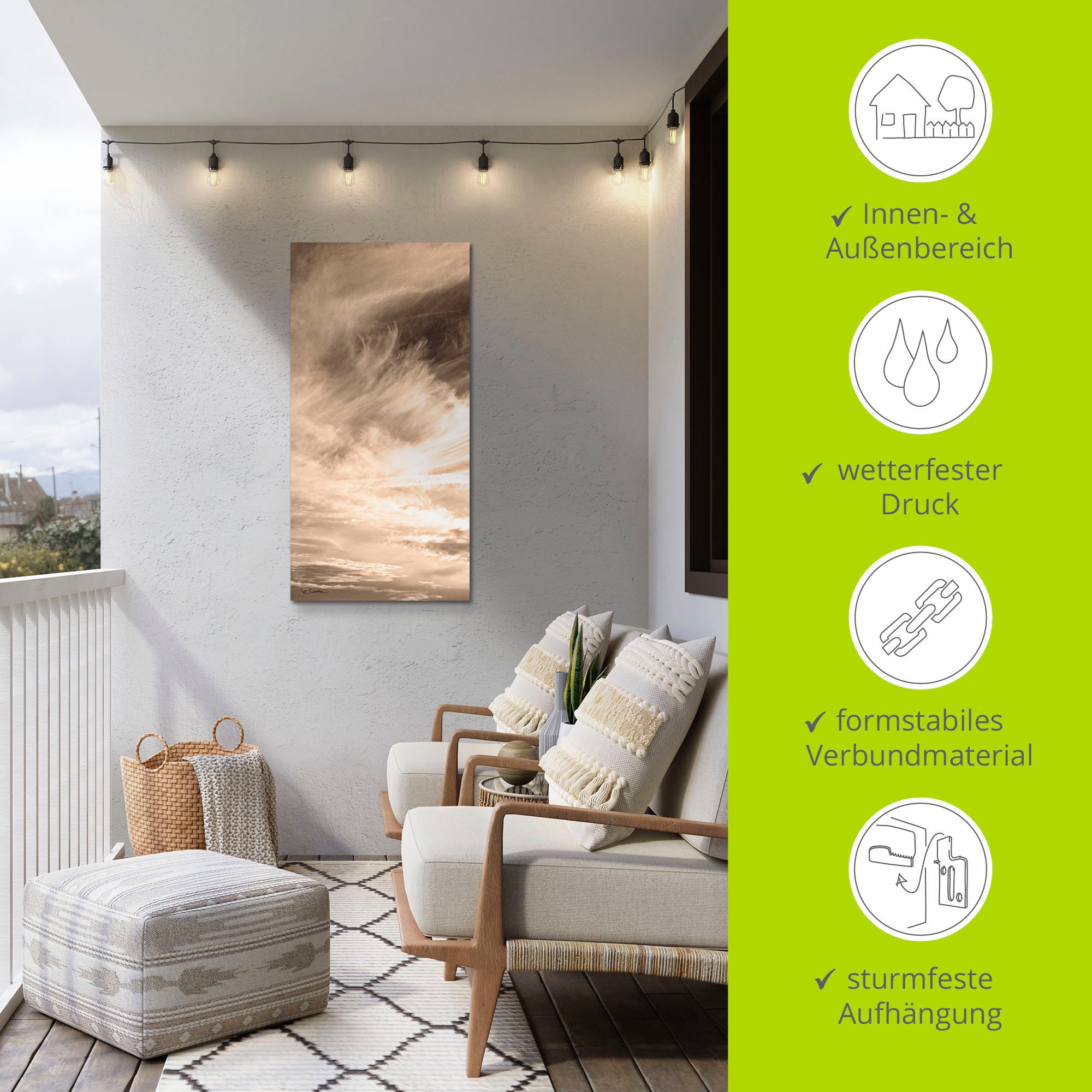 Artland Wandbild »Die Elemente: Luft« Zen 1 Stk. tlg. als Alubild, Outdoorbild, Leinwandbild in verschied. Größen