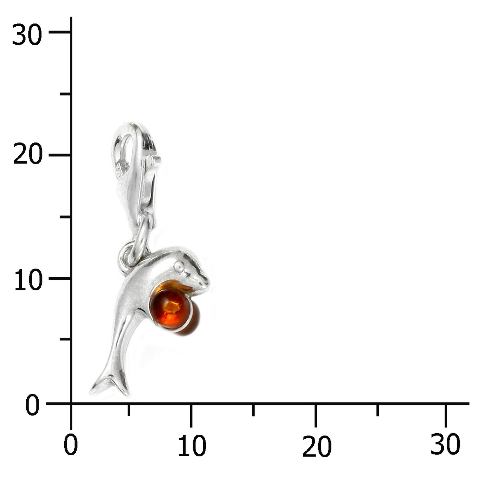 OSTSEE-SCHMUCK Kettenanhänger »- Delphin - Silber 925/000 - Bernstein«