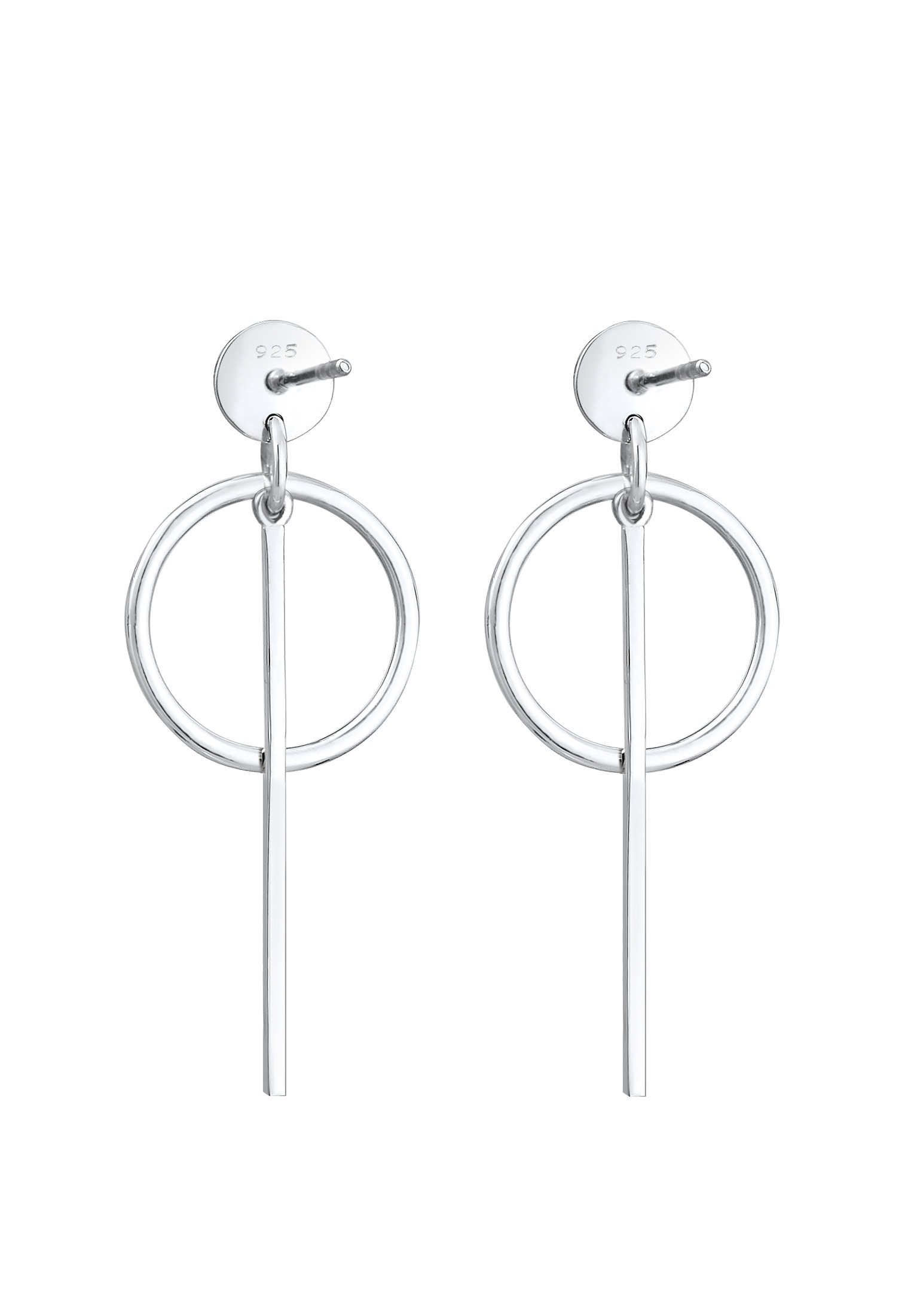 Elli Paar Ohrhänger »Ohrringe Hänger Plättchen Kreis Basic 925 Silber«