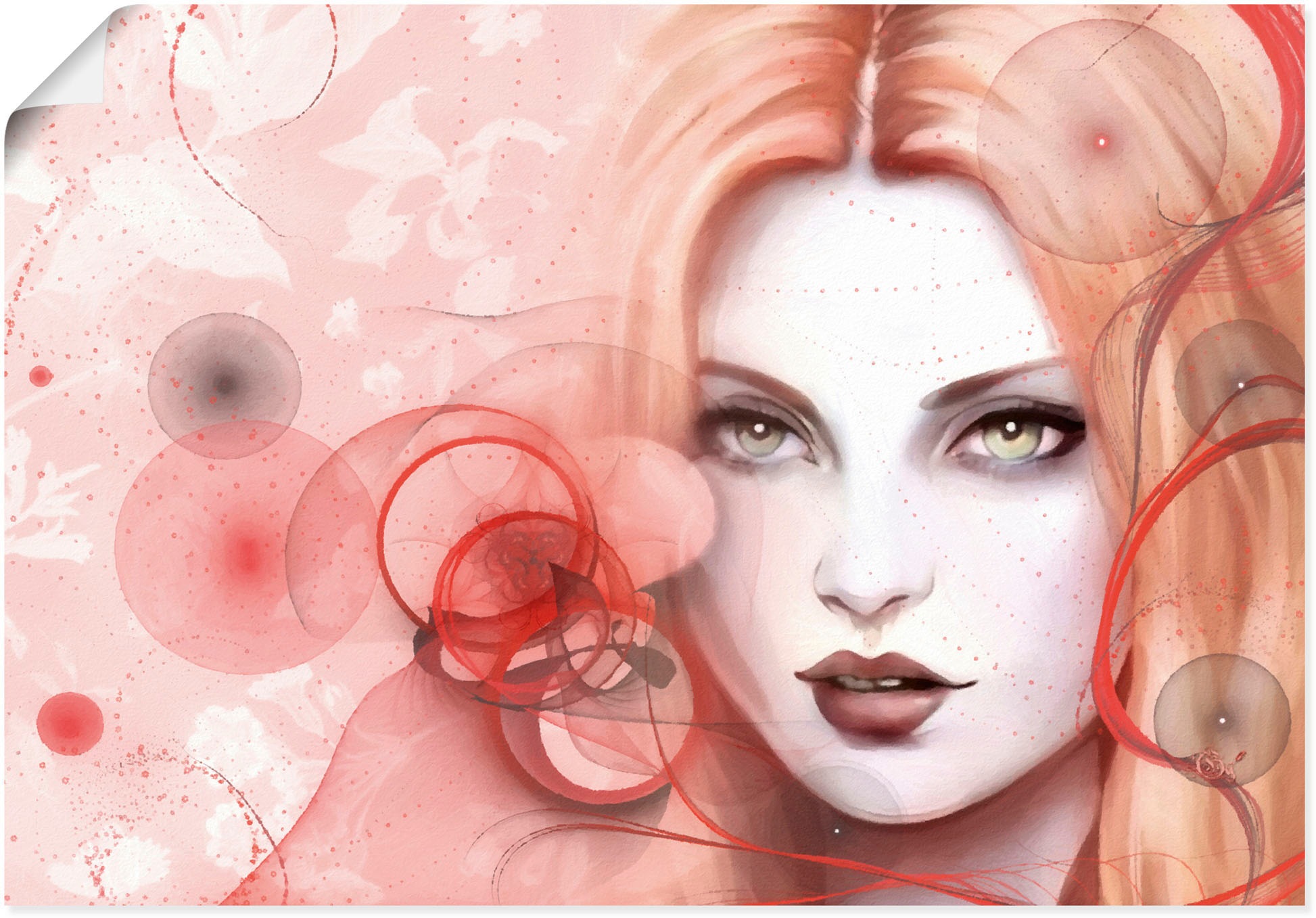Artland Wandbild »Mädchen mit Wirbeln«, Bilder von Frauen, (1 St.), in vielen Größen & Produktarten - Alubild / Outdoorbild für den Außenbereich, Leinwandbild, Poster, Wandaufkleber / Wandtattoo auch für Badezimmer geeignet