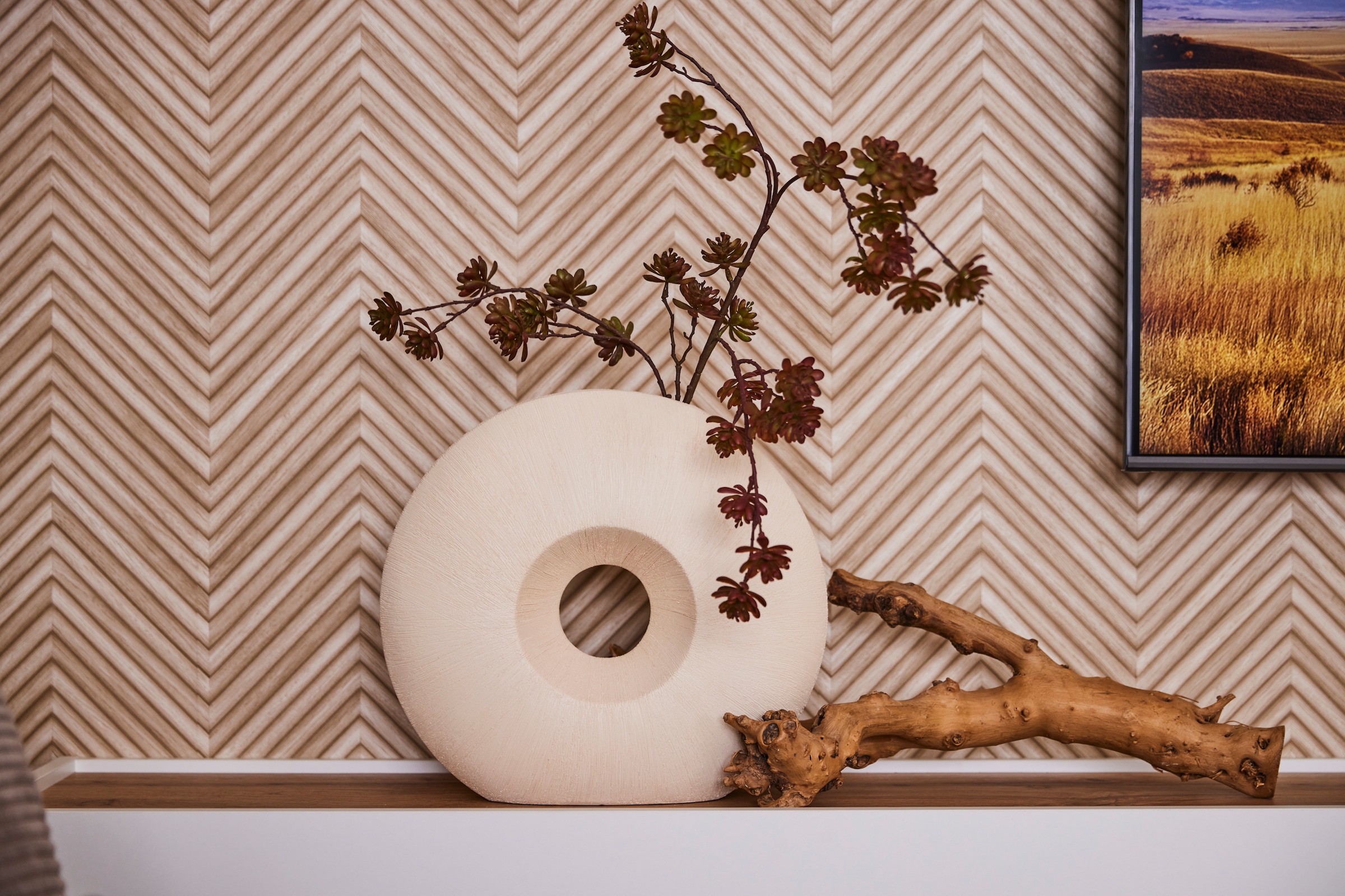 GILDE Tischvase »Bologna, Dekovase«, (1 St.), Vase aus Keramik, mit gekratzer Oberflächenstruktur