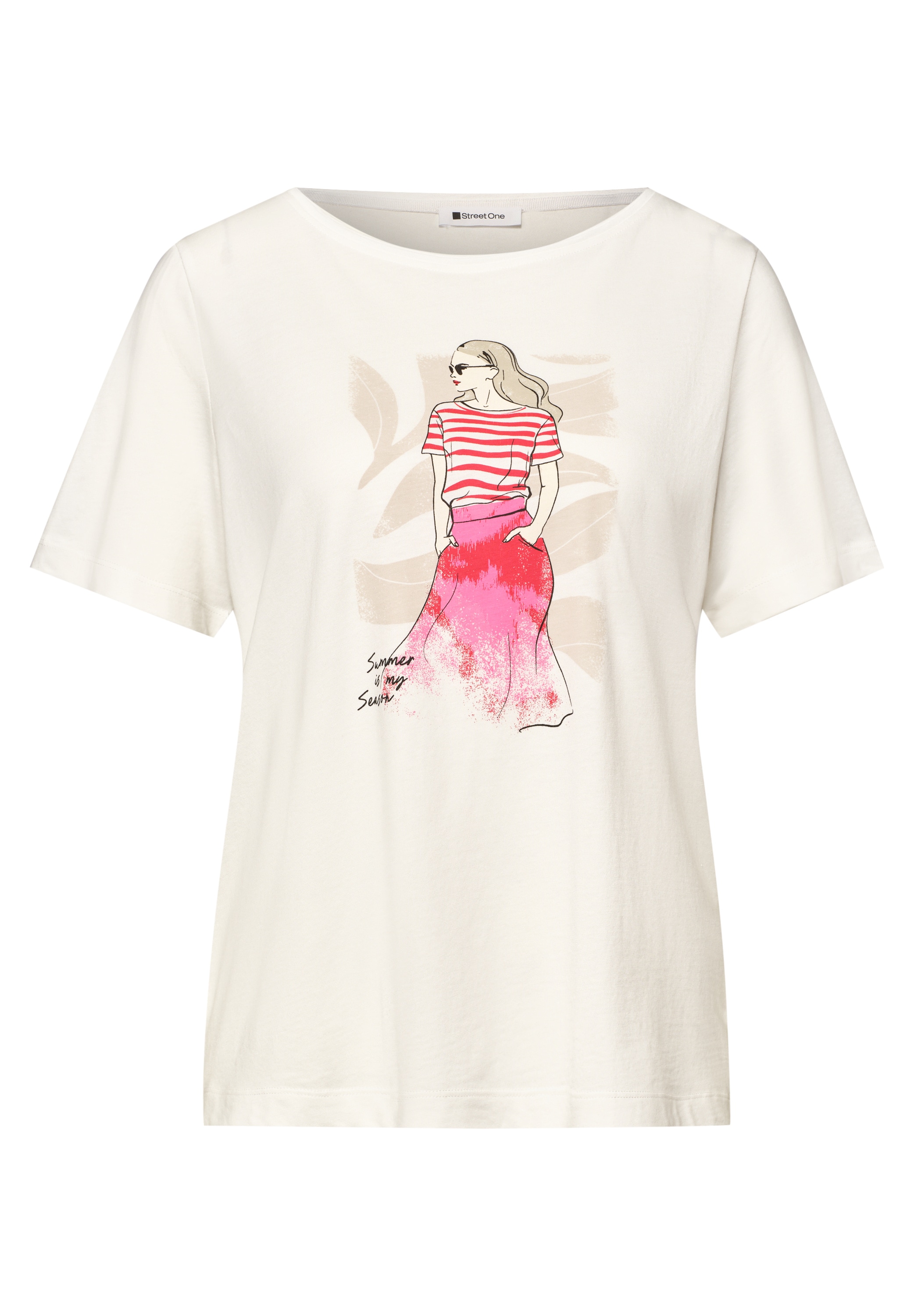 STREET ONE Kurzarmshirt Sommershirt mit modischer Frontprint