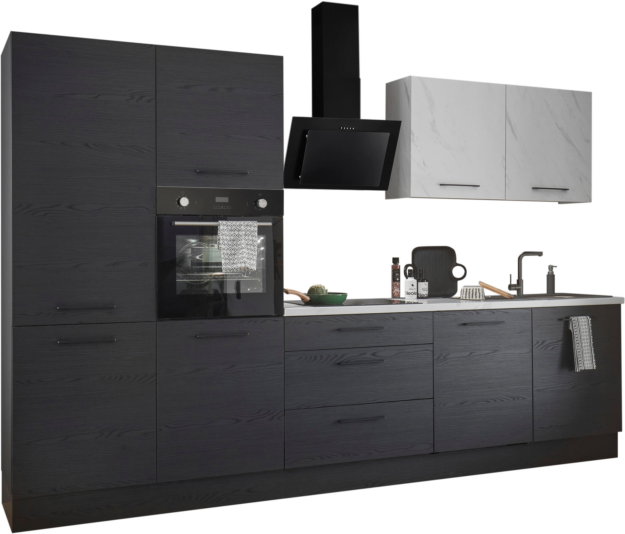BASIC by Balculina Küchenzeile »Yorki«, Breite 320 cm, wahlweise mit E-Geräten