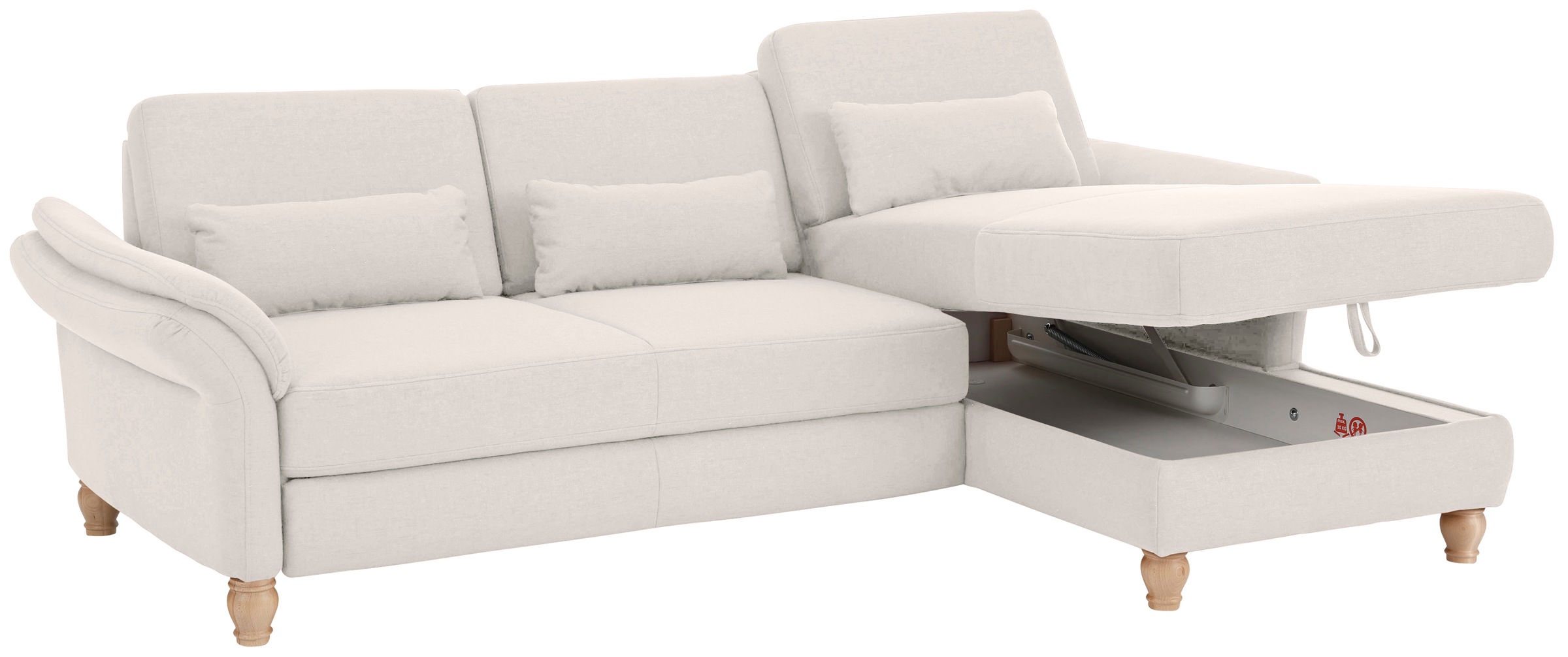 Home affaire Ecksofa »Palace L-Form«, incl. Sitztiefenverstellung, wahlweise mit Bettfunktion und Stauraum