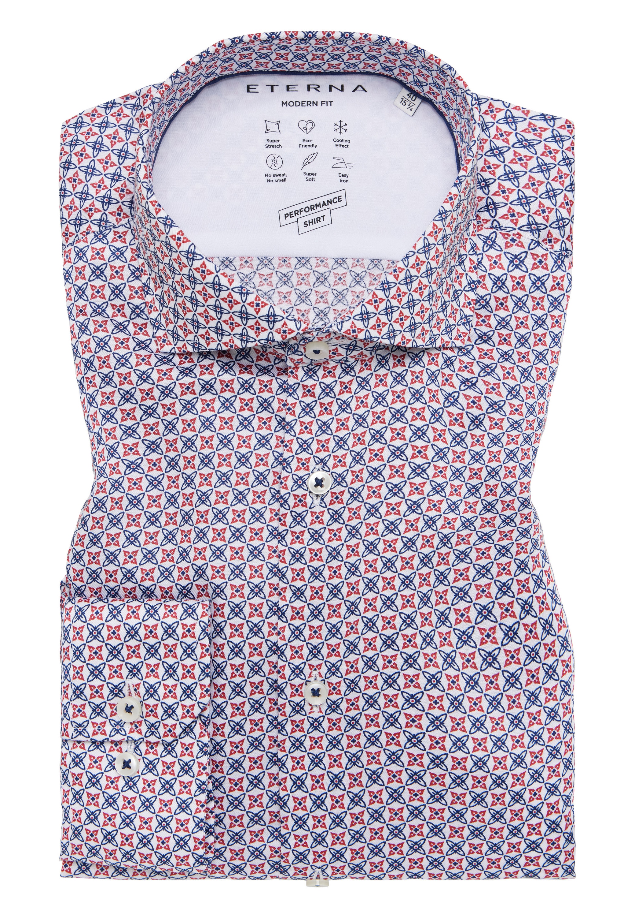 Eterna Langarmhemd »MODERN FIT« EASY IRON (bügelleicht)