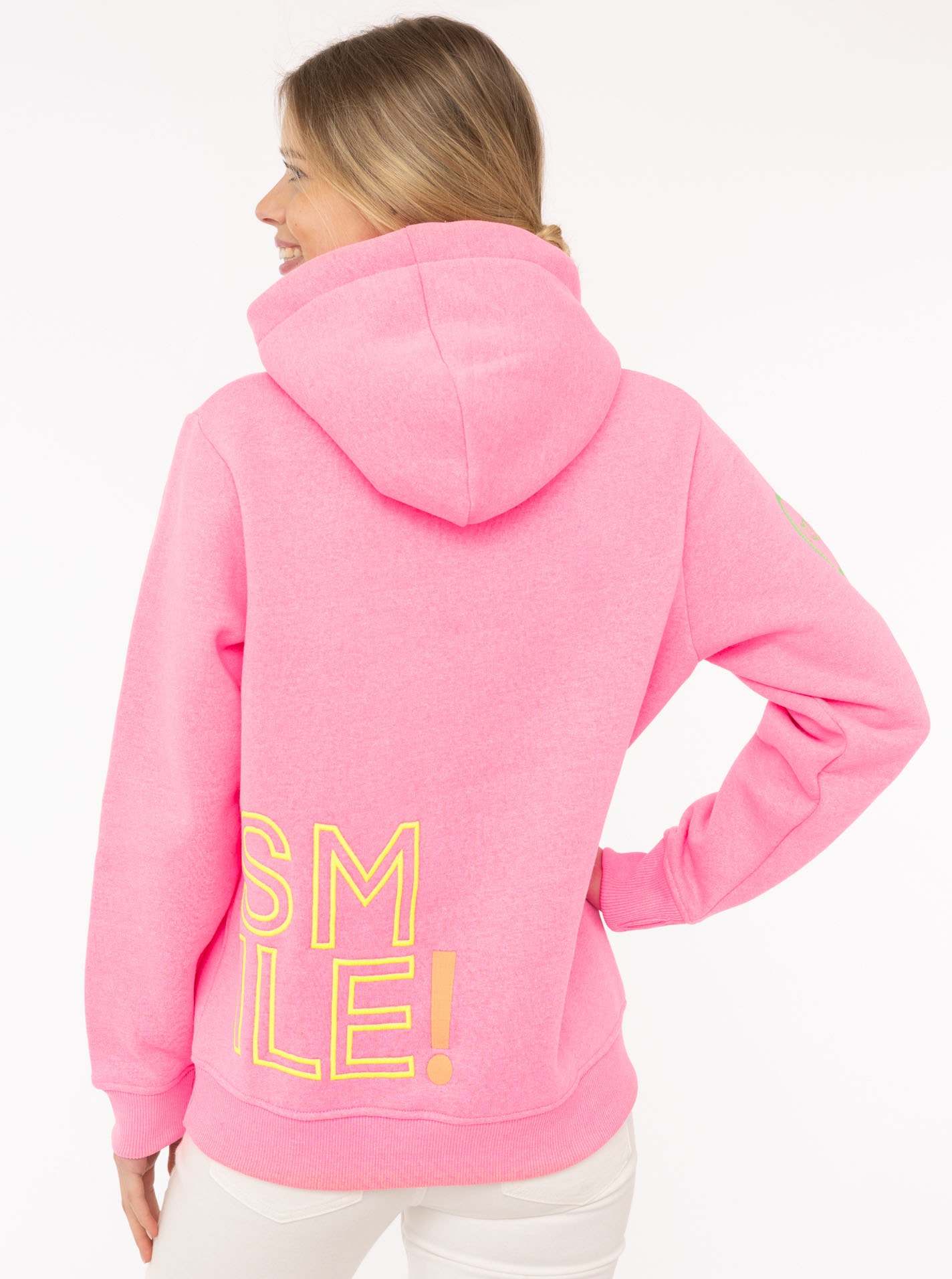 Zwillingsherz Hoodie »"Alissa 2.0"«, mit SMILE Stickerei vorne und hinten