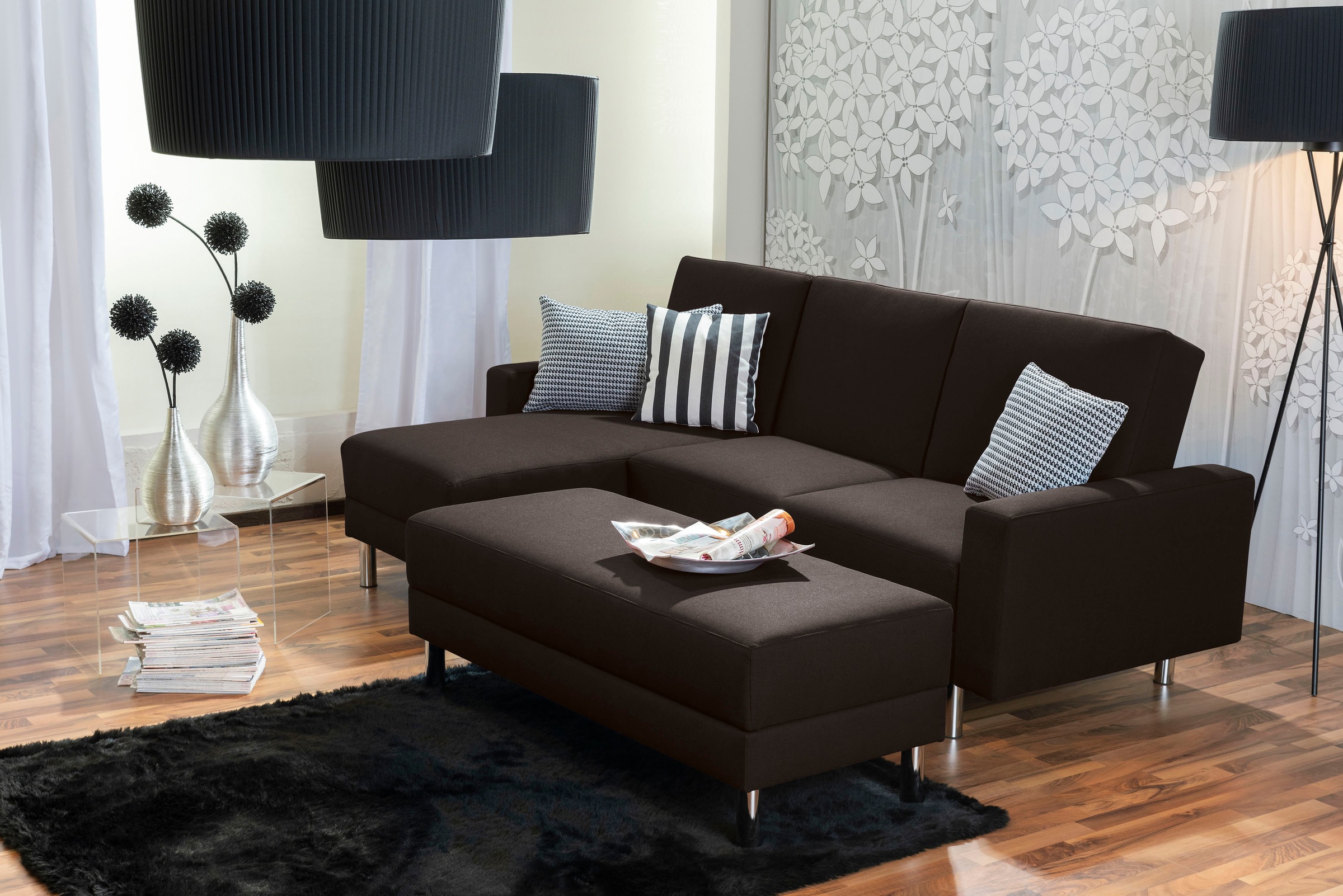 Max Winzer® Schlafsofa »Just Fresh modernes kubisches Sofa, Rückenverstellung für Sitzkomfort«, Recamiere links oder rechts montierbar, elegante Metallfüße