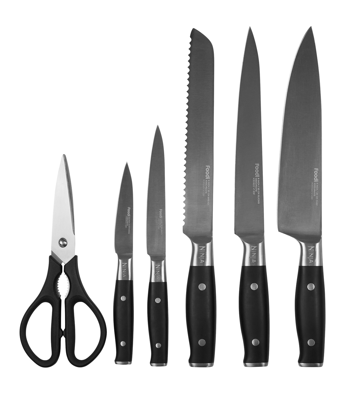 NINJA Messerblock »Ninja StaySharp Messerblock mit integriertem Schleifer K32006EU« 7 Stk. rostfreier deutscher Edelstahl, Präzisionsklingen, integr. Schleifer