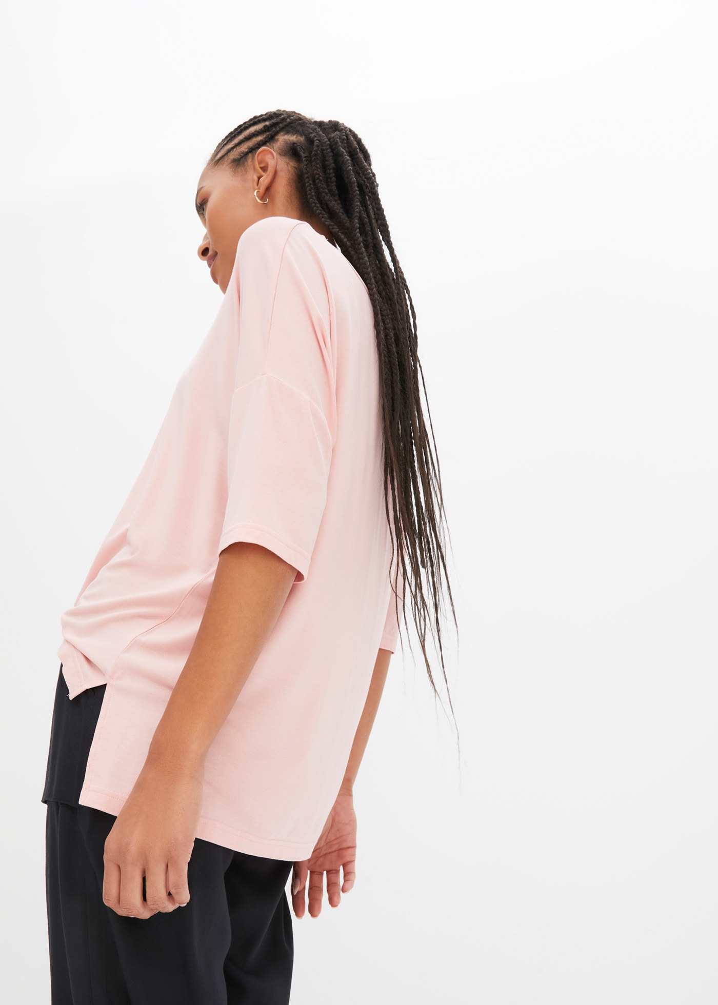 bonprix T-Shirt Oversize-Passform, Halbarm, U-Boot Ausschnitt