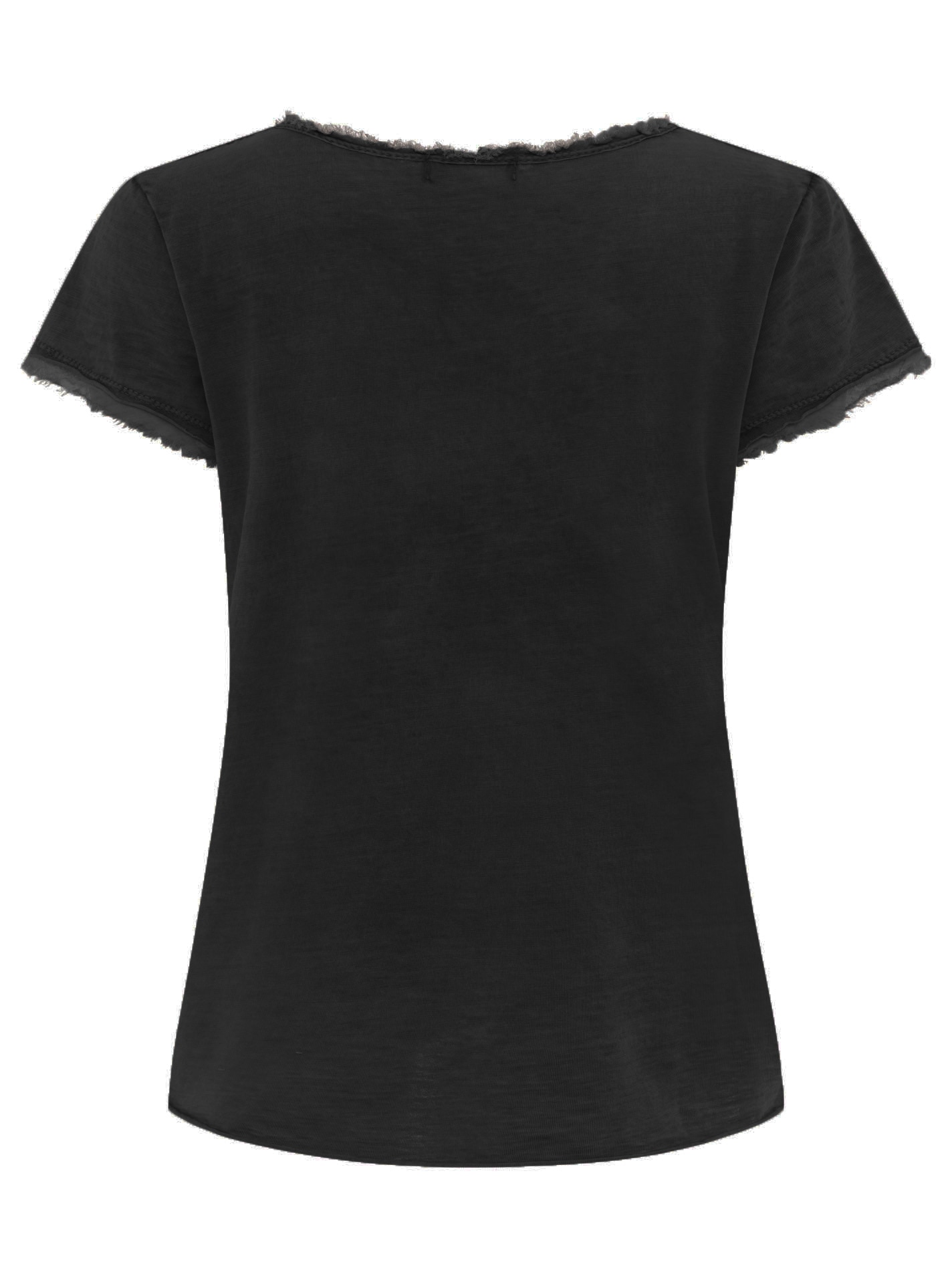 Zwillingsherz T-Shirt »"Positive Mind"« V-Ausschnitt, Kurzarm, Used-Look, Baumwolle, ausgefranste Kanten